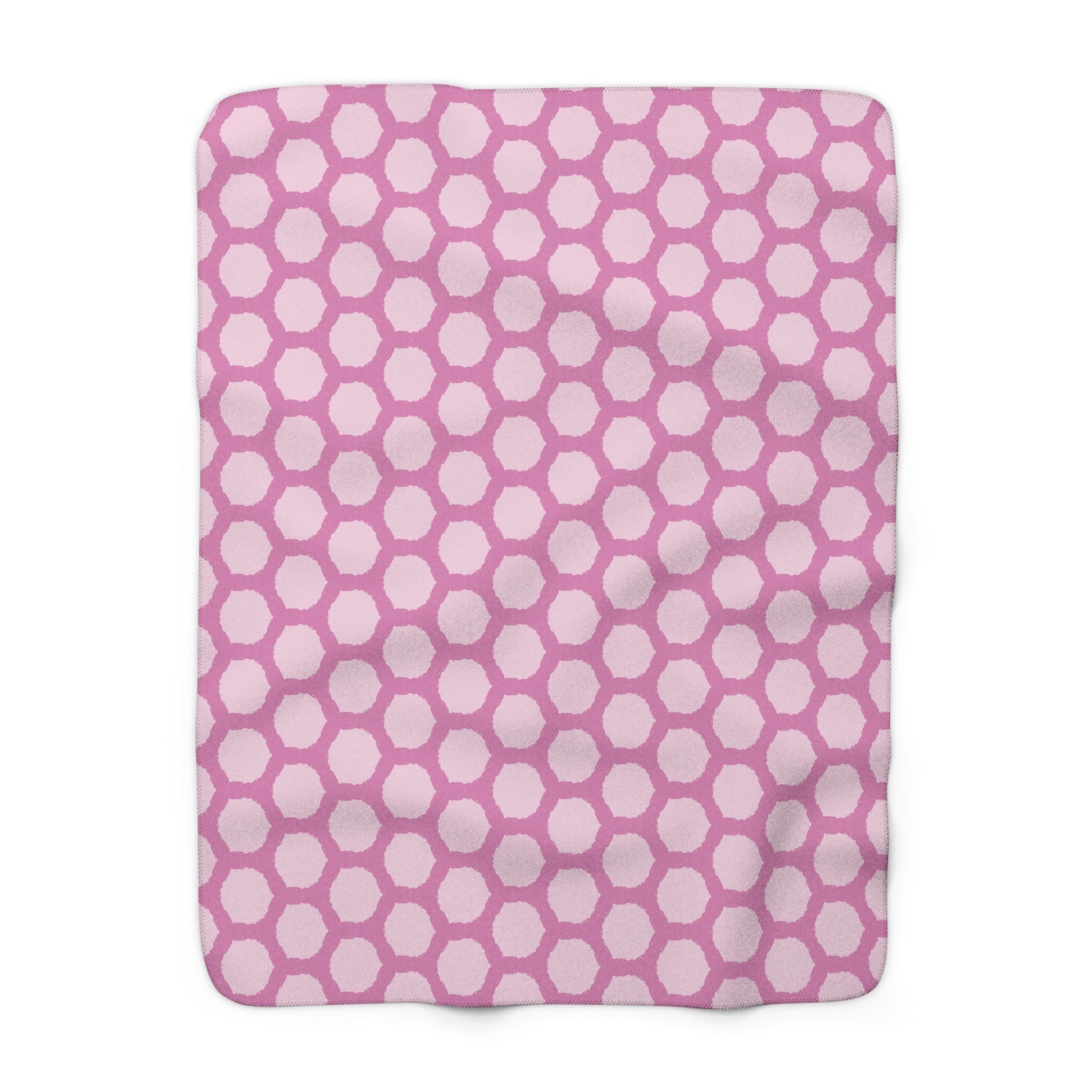Pink Honeycomb Sherpa Blanket – Cozy Fleece Throw for Home & Gift