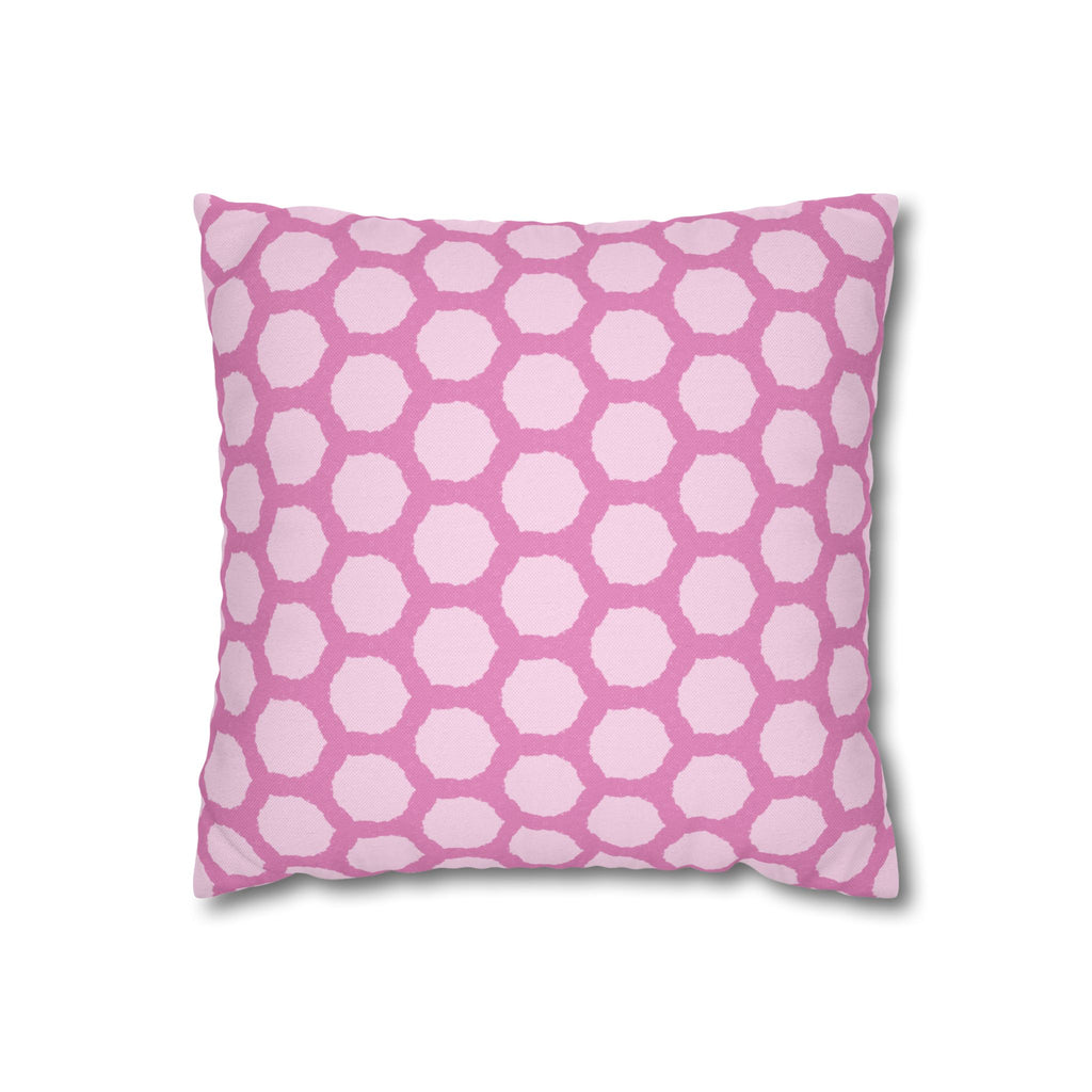 Pink Honeycomb Pattern THROW PILLOW COVER - Decorative Square Throw Pillow Cover