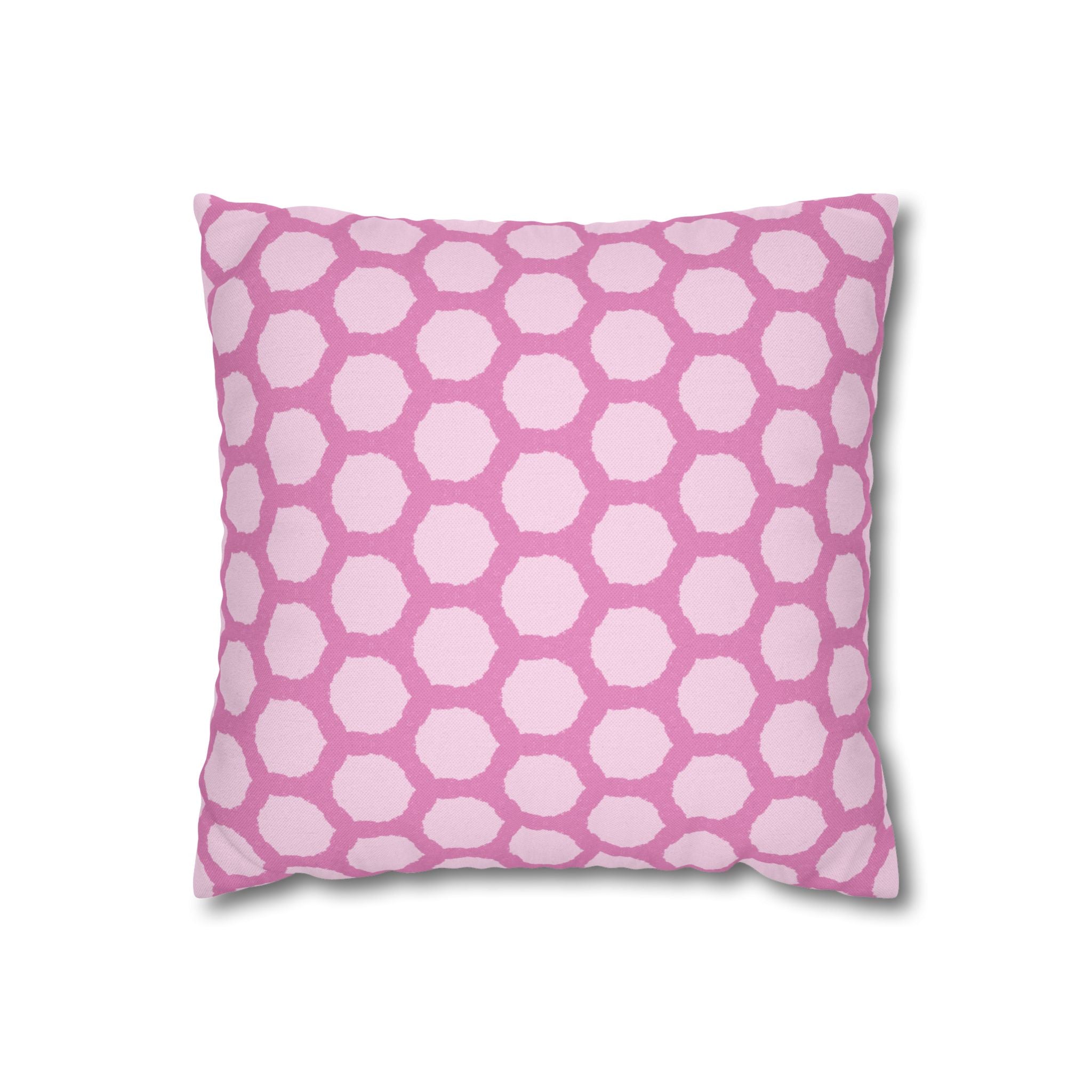 Pink Honeycomb Pattern THROW PILLOW COVER - Decorative Square Throw Pillow Cover
