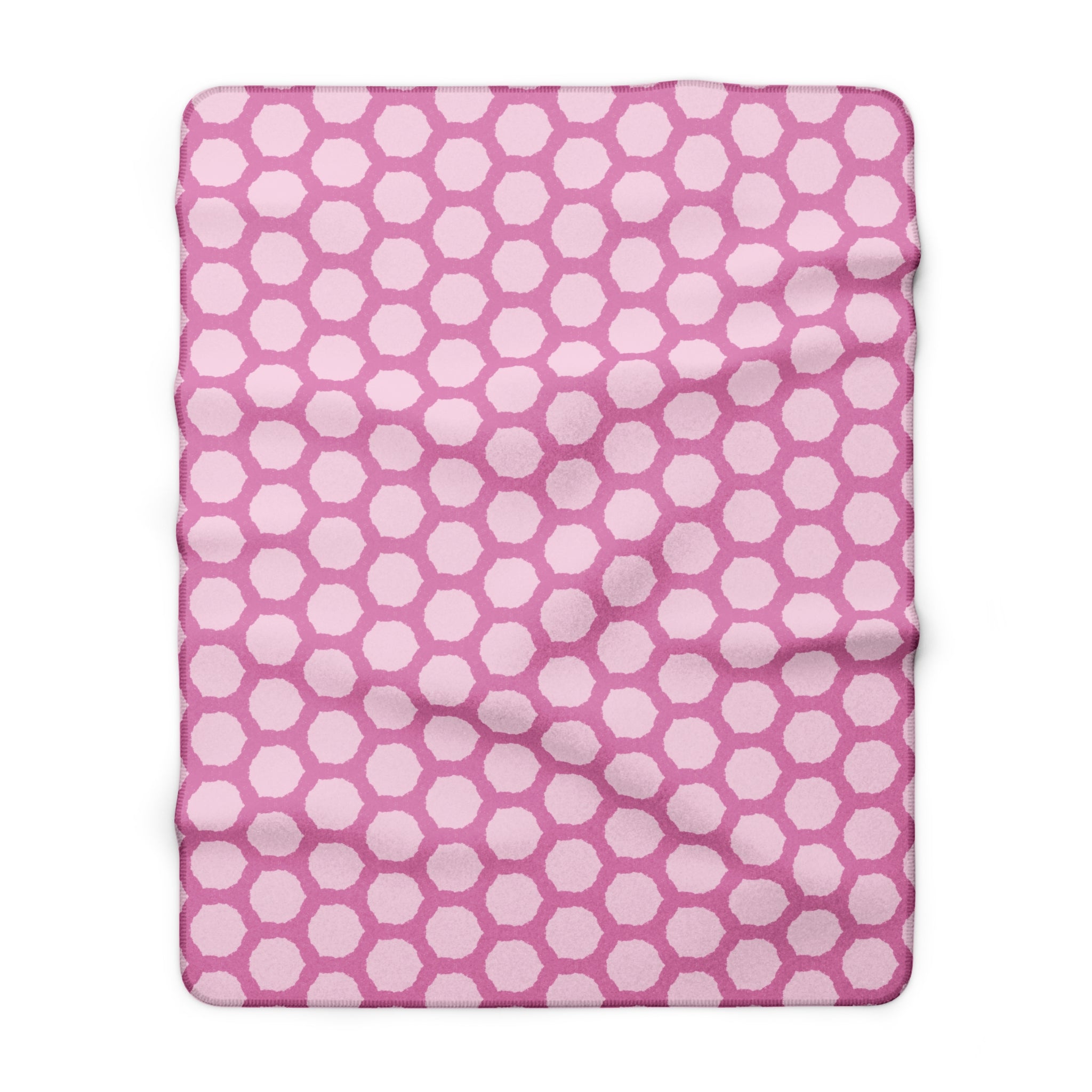Pink Honeycomb Sherpa Blanket – Cozy Fleece Throw for Home & Gift