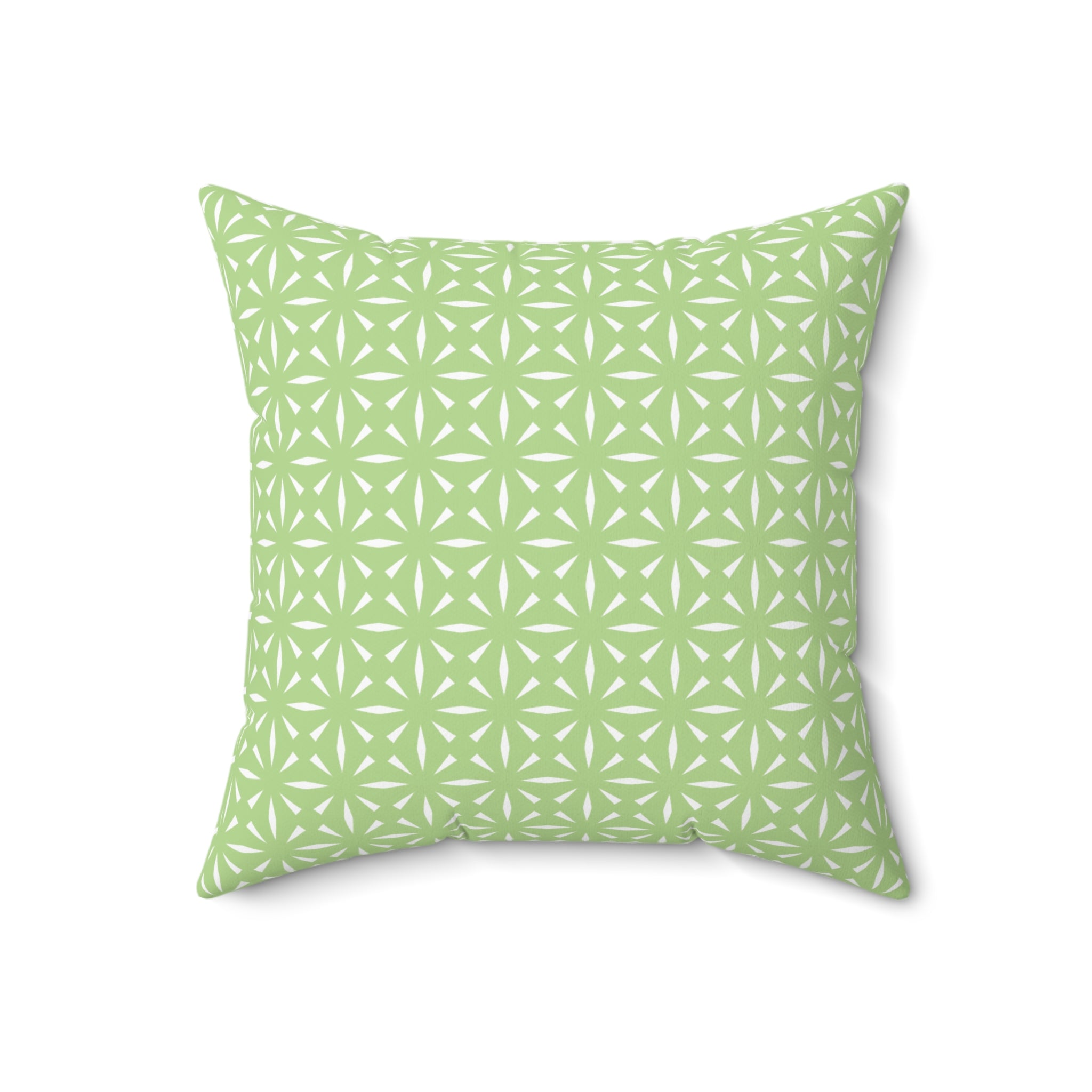 Pistachio Green Pattern Pillow - Spun Polyester Throw Cushion