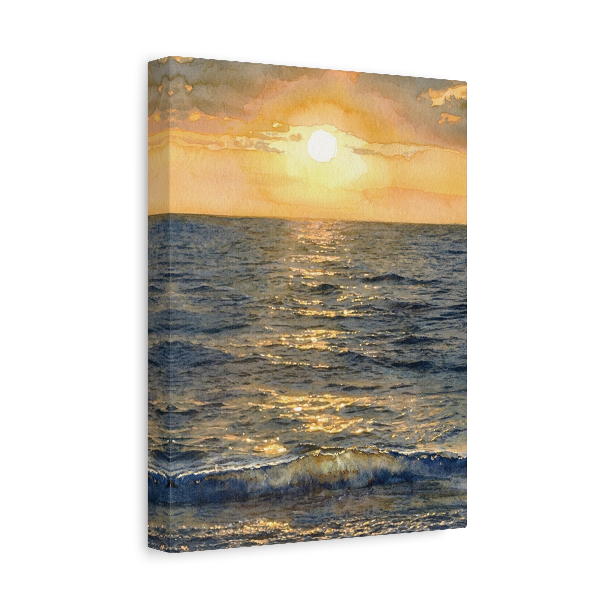 Sunset Over Ocean Matte Canvas Print — Stretched Wall Art