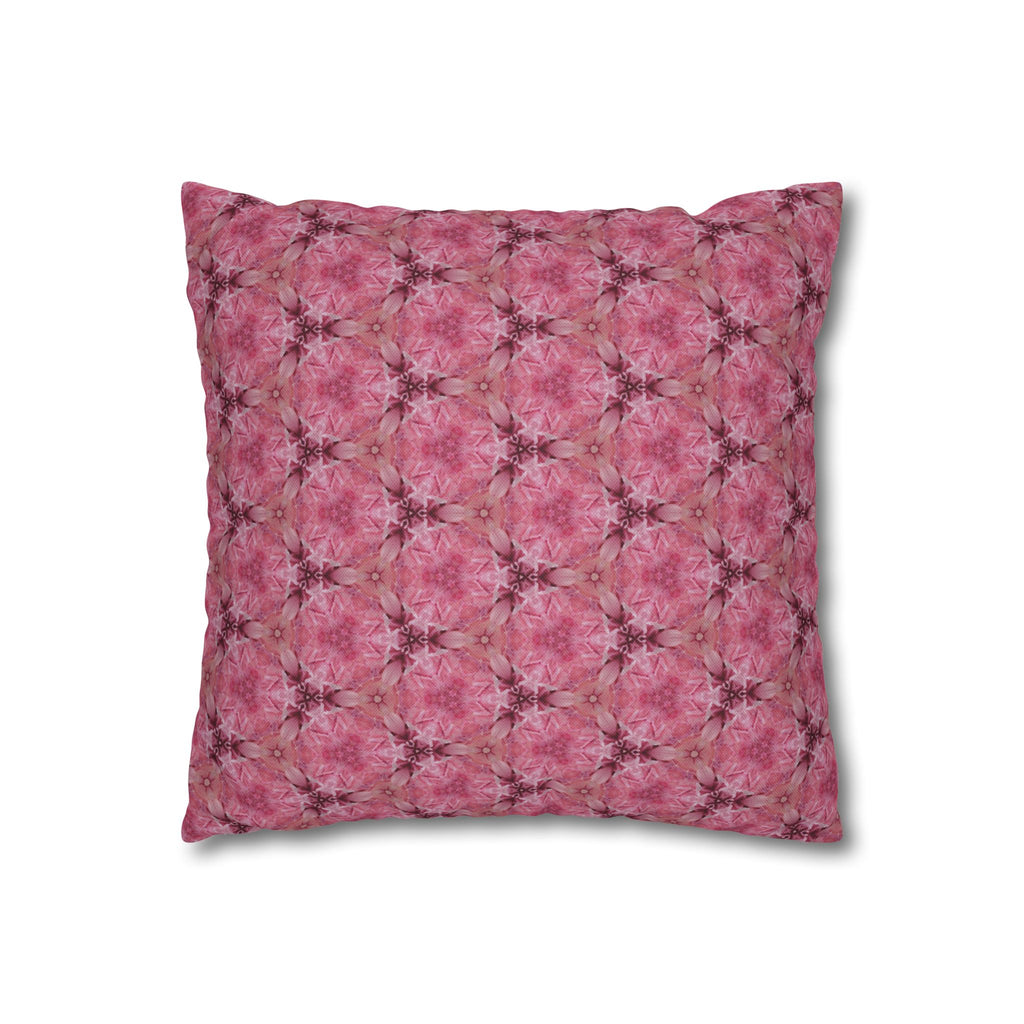 Pink Kaleidoscope THROW PILLOW COVER — Spun Polyester Square Pillow