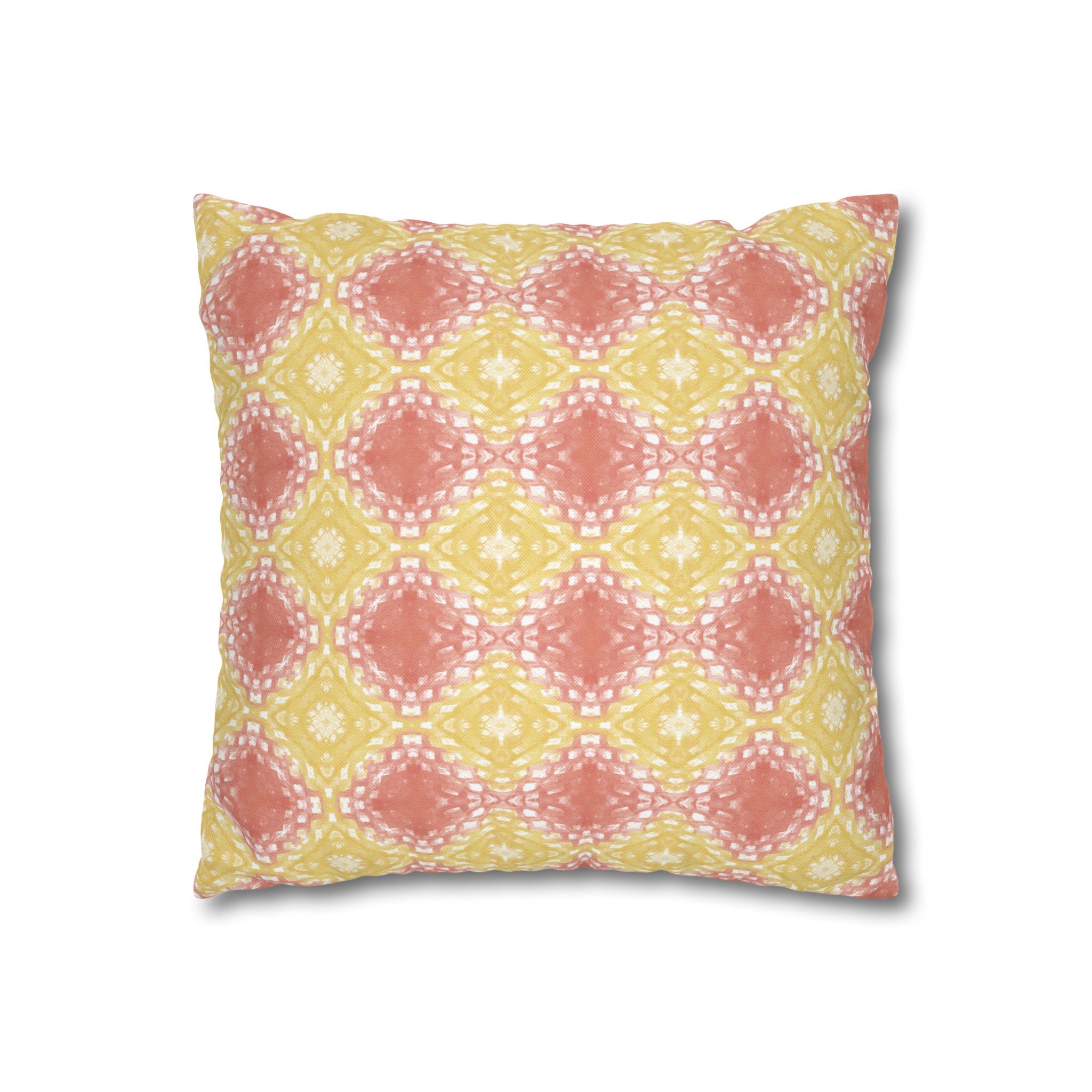 Pastel Boho Diamond Pattern THROW PILLOW COVER — Spun Polyester Decorative Cushion Cover