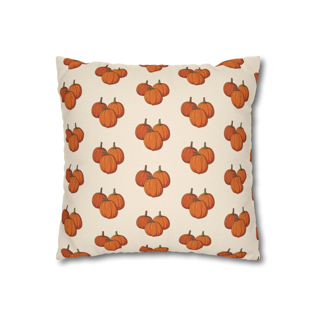 Cream Autumn Pumpkin Pattern THROW PILLOW COVER — Fall Decorative Throw Pillow Cover