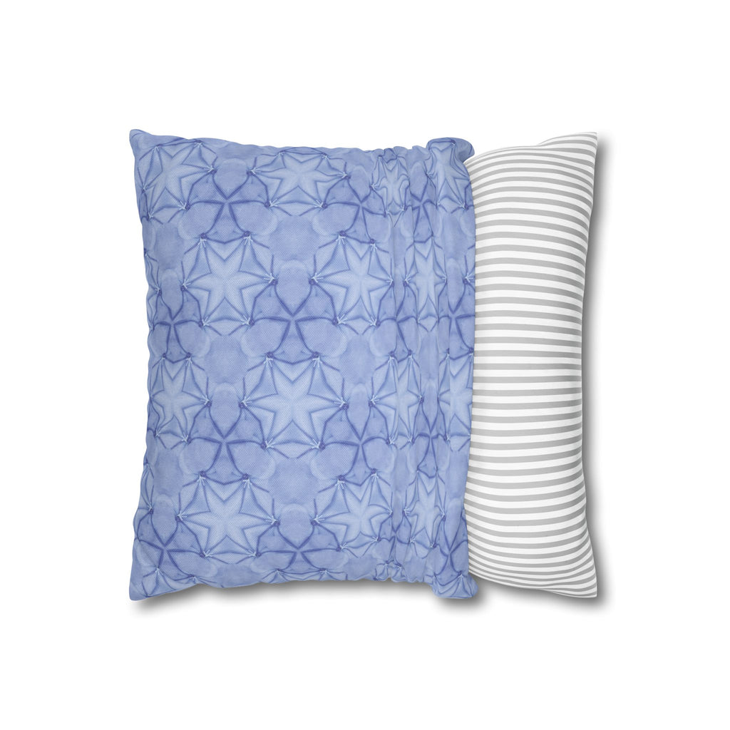 Blue Starfish THROW PILLOW COVER — Soft Starburst Decorative Square Throw Pillow Cover