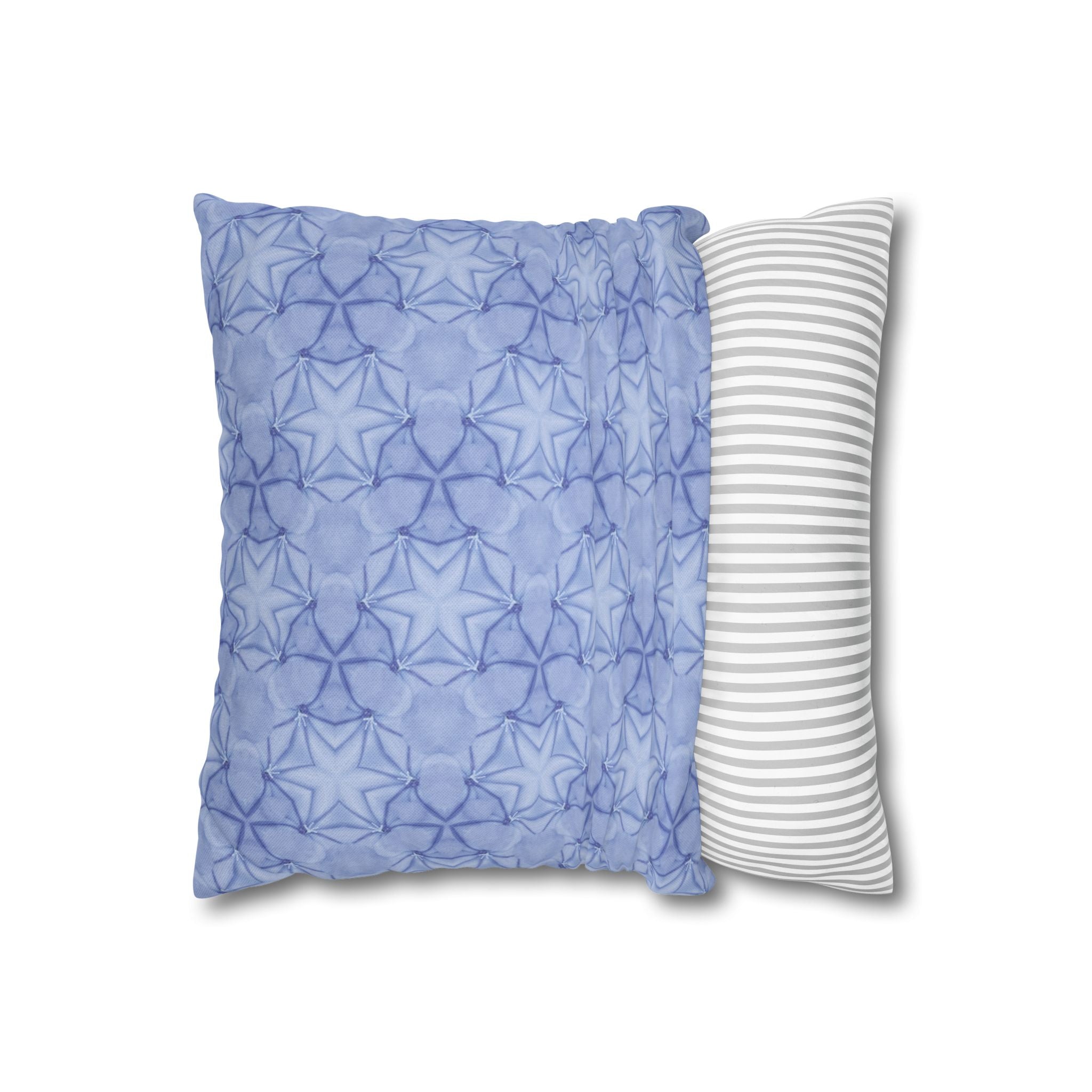 Blue Starfish THROW PILLOW COVER — Soft Starburst Decorative Square Throw Pillow Cover