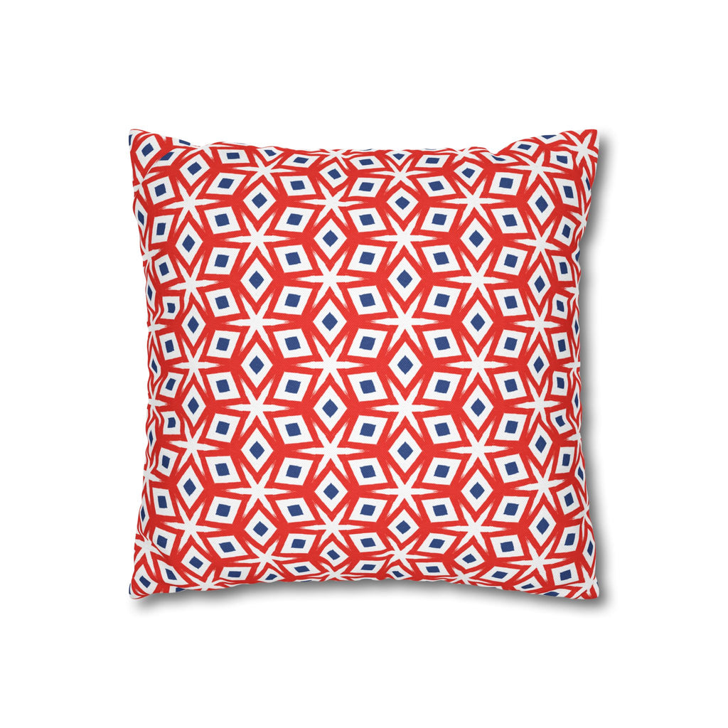 July 4th Fun THROW PILLOW COVER — Patriotic Spun Polyester Pillow Cover