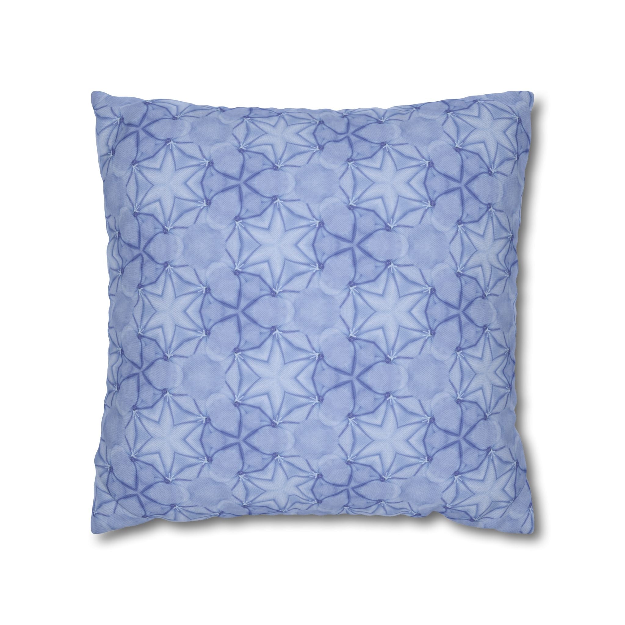Blue Starfish THROW PILLOW COVER — Soft Starburst Decorative Square Throw Pillow Cover