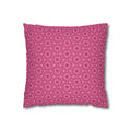 Daisy Bloom Pink Floral Pattern Decorative THROW PILLOW COVER — Spun Polyester Square Pillow Cover