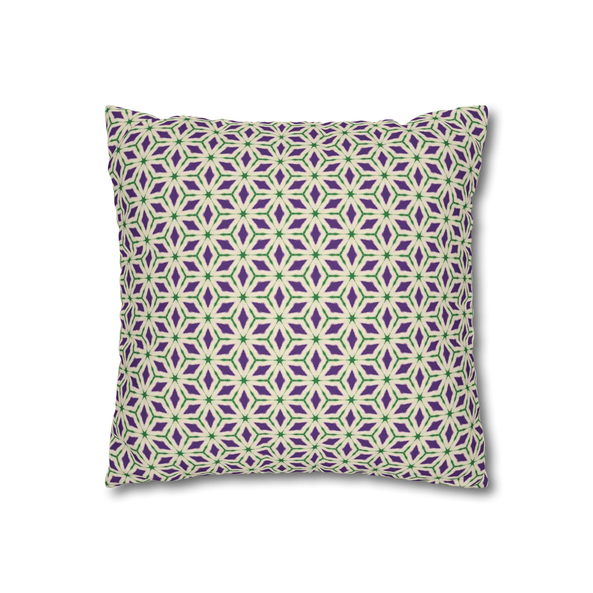 Purple & Green Floral THROW PILLOW COVER — Modern Moroccan Pattern Throw Pillow Cover