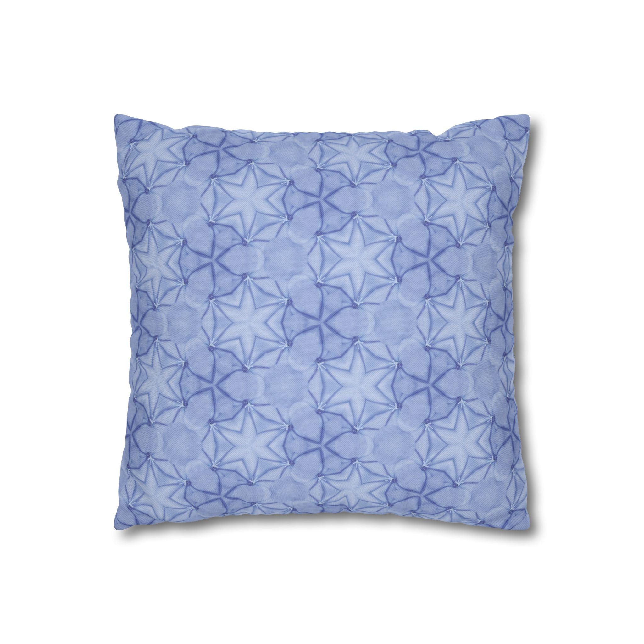 Blue Starfish THROW PILLOW COVER — Soft Starburst Decorative Square Throw Pillow Cover