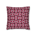Burgundy Floral Geometric Throw THROW PILLOW COVER — Cozy Patterned Square Cushion Cover