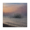 Matte Canvas Wall Art - West Pier Brighton, Ethereal Beachscape, Coastal Decor, Ocean Wall Hanging, Abstract Landscape Print, Gift for Art Lovers
