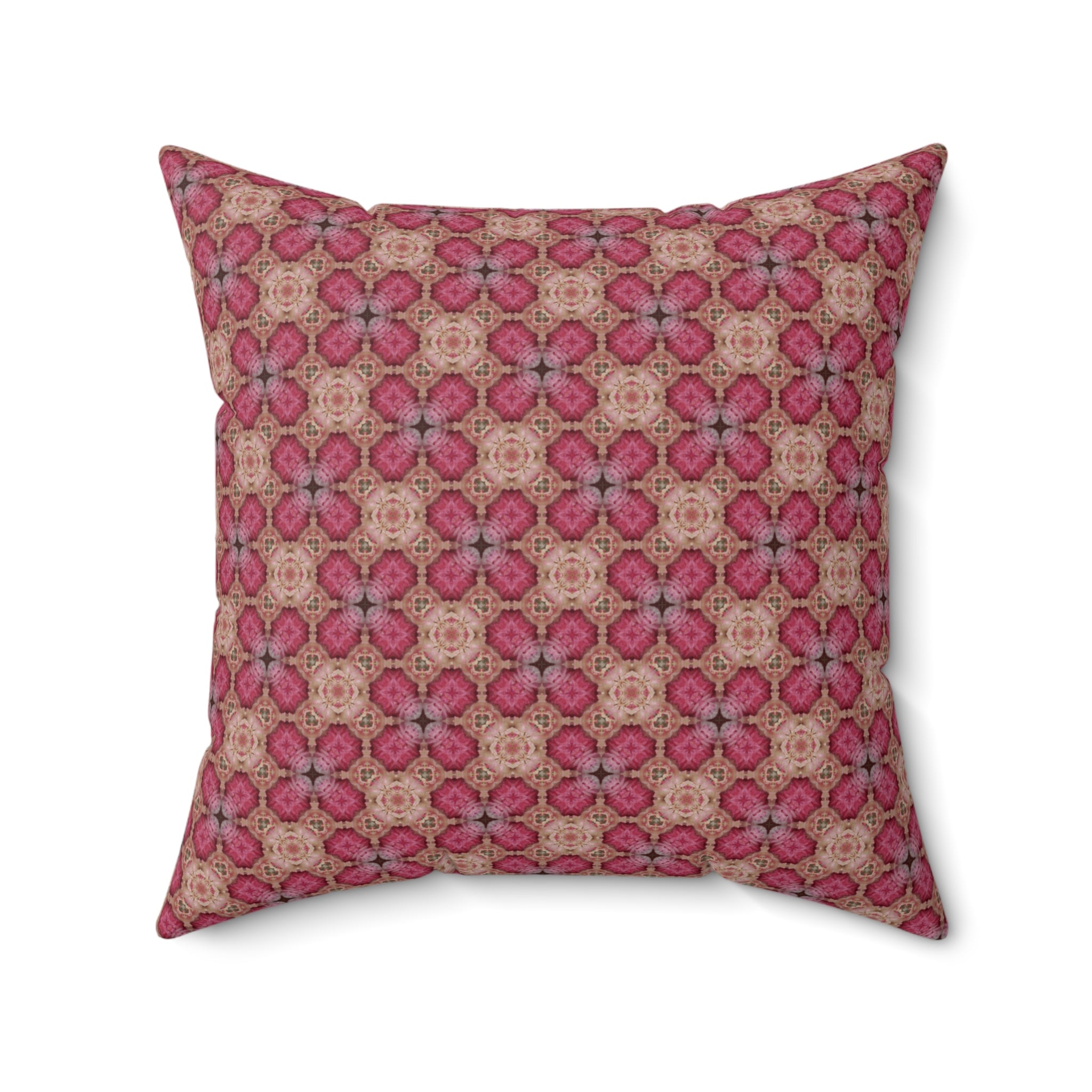Mosaic Rose Decorative Pillow - Spun Polyester Square Throw Cushion
