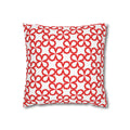 Red Doodle Flowers Pattern THROW PILLOW COVER — Decorative Square Throw Pillow Cover