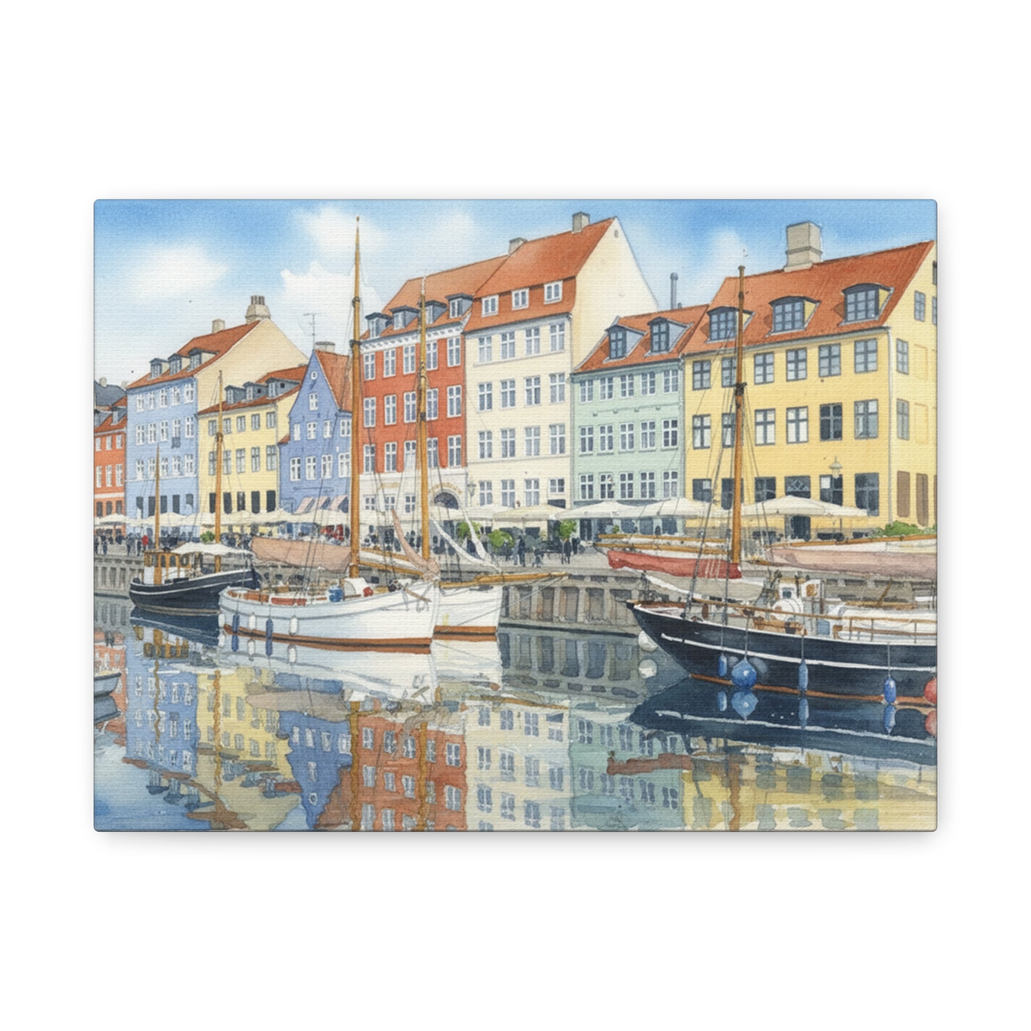 Nyhavn Harbor Canvas Print — Colorful Copenhagen Waterfront Wall Art