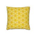 Sunny Blooms Yellow Pattern Decorative THROW PILLOW COVER — Square Throw Pillow Cover