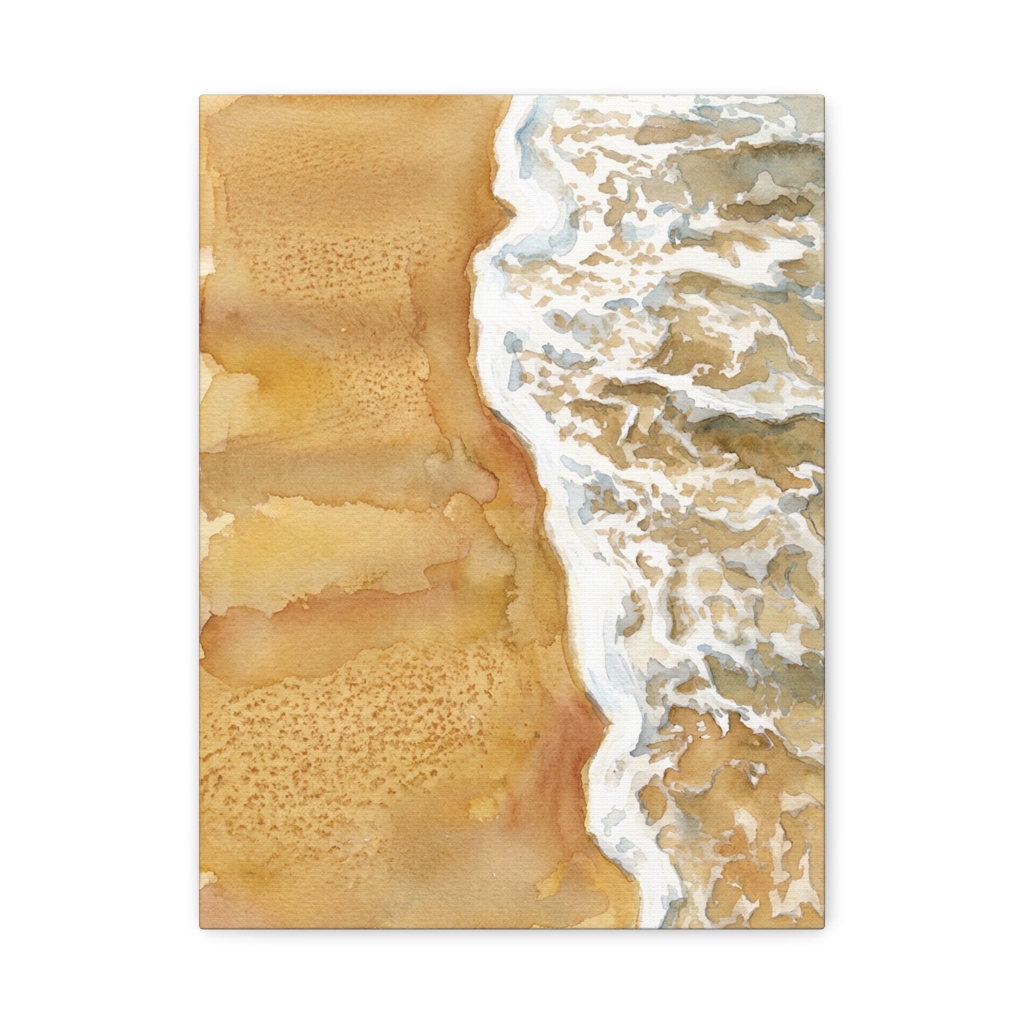Shoreline Watercolor Canvas Print — Matte Stretched Wall Art