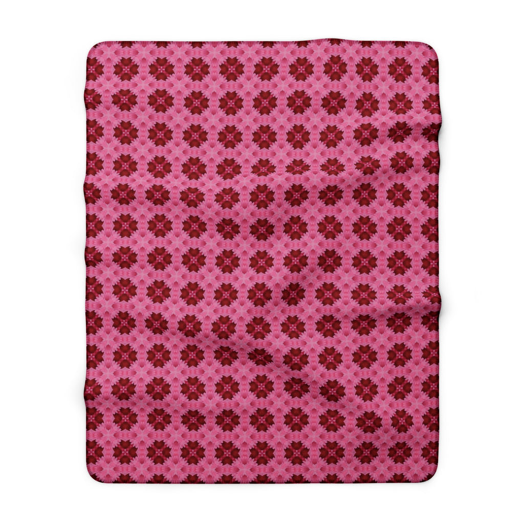 Pink Floral Sherpa Blanket – Cozy Fleece Throw for Home, Bedroom & Gifts