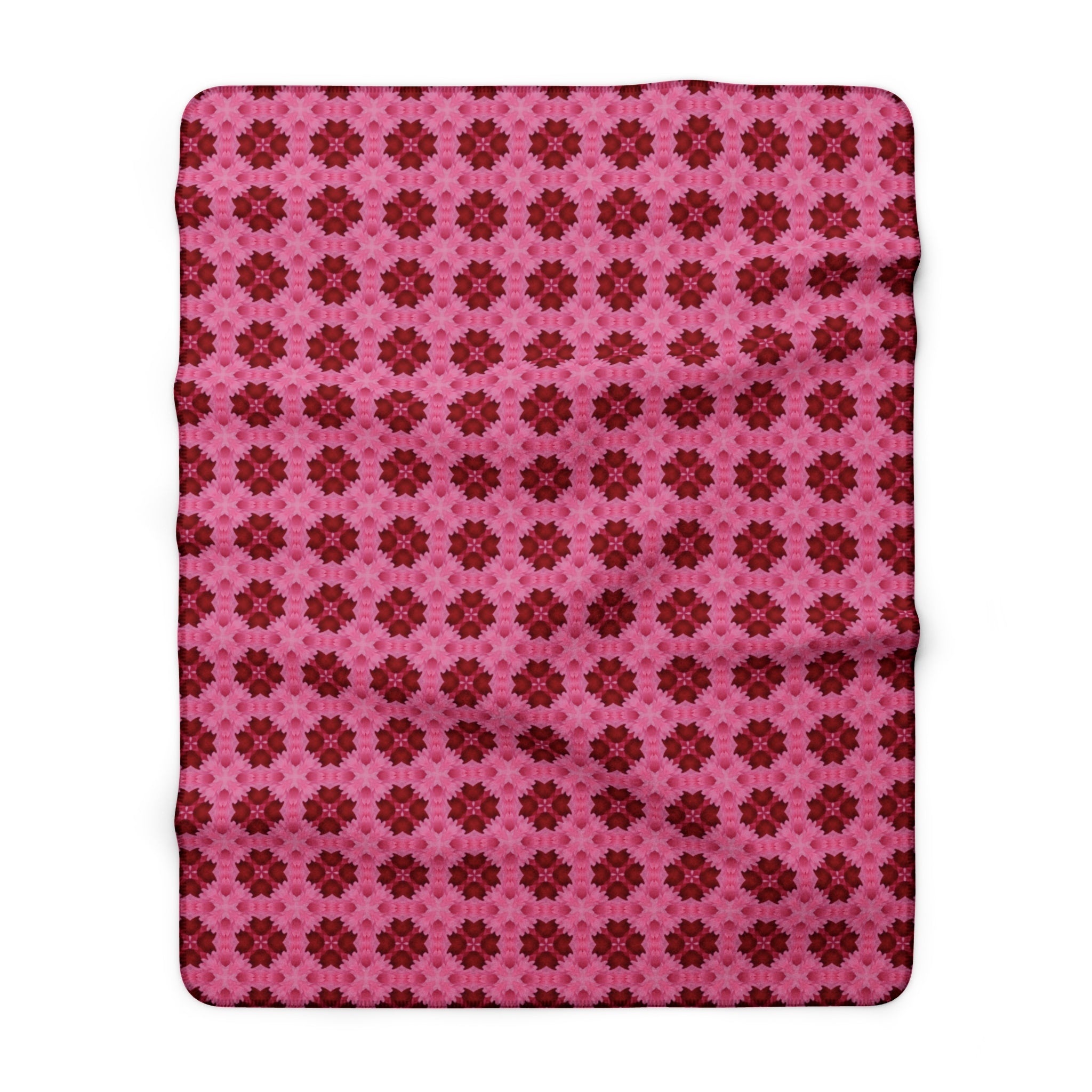 Pink Floral Sherpa Blanket – Cozy Fleece Throw for Home, Bedroom & Gifts