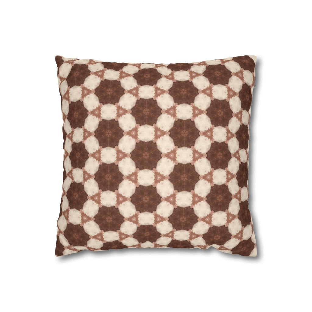 Cream and Brown Geometric THROW PILLOW COVER– Vintage Moroccan Pattern