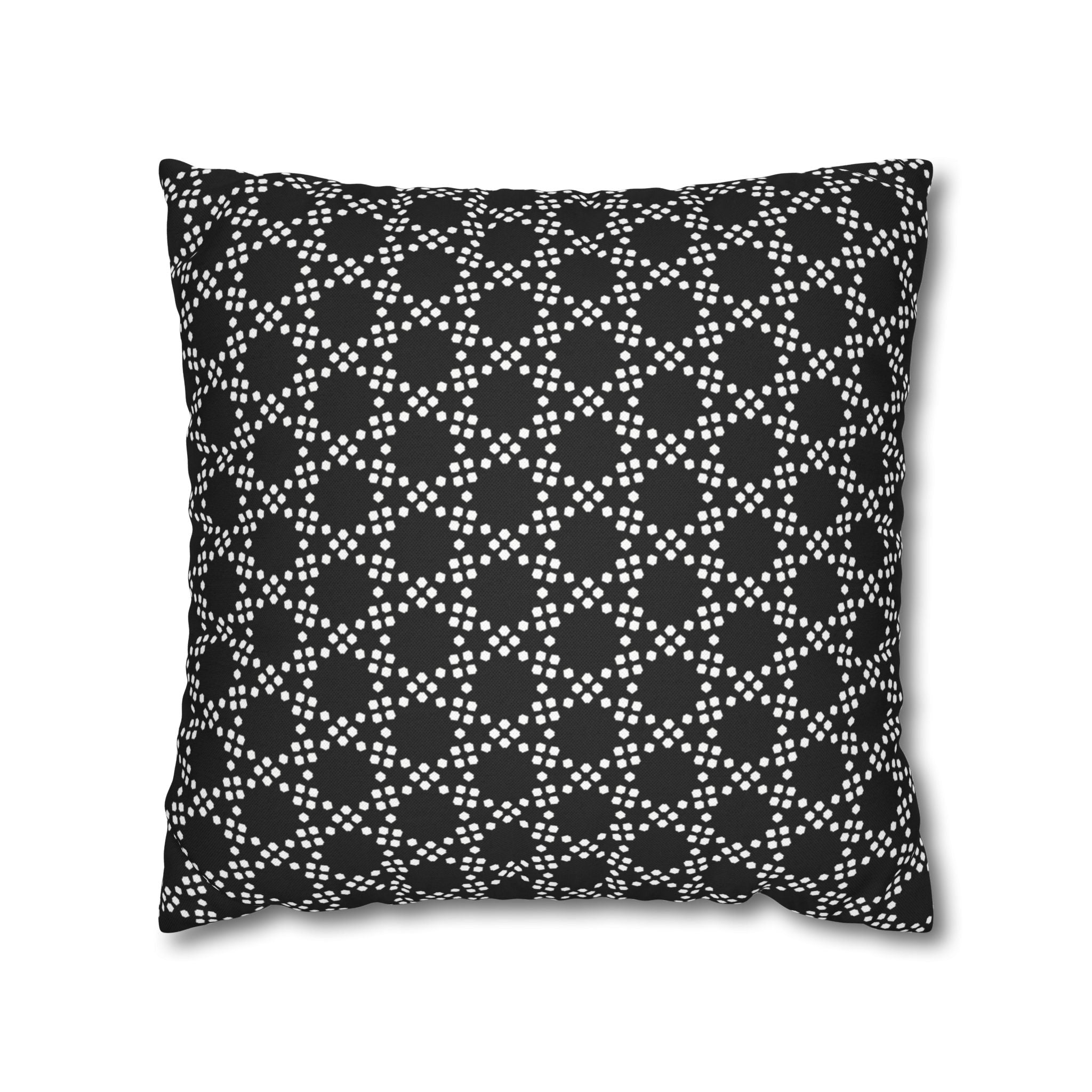 Black and White Lattice Dot Pattern THROW PILLOW COVER — Modern Decorative Throw Pillow