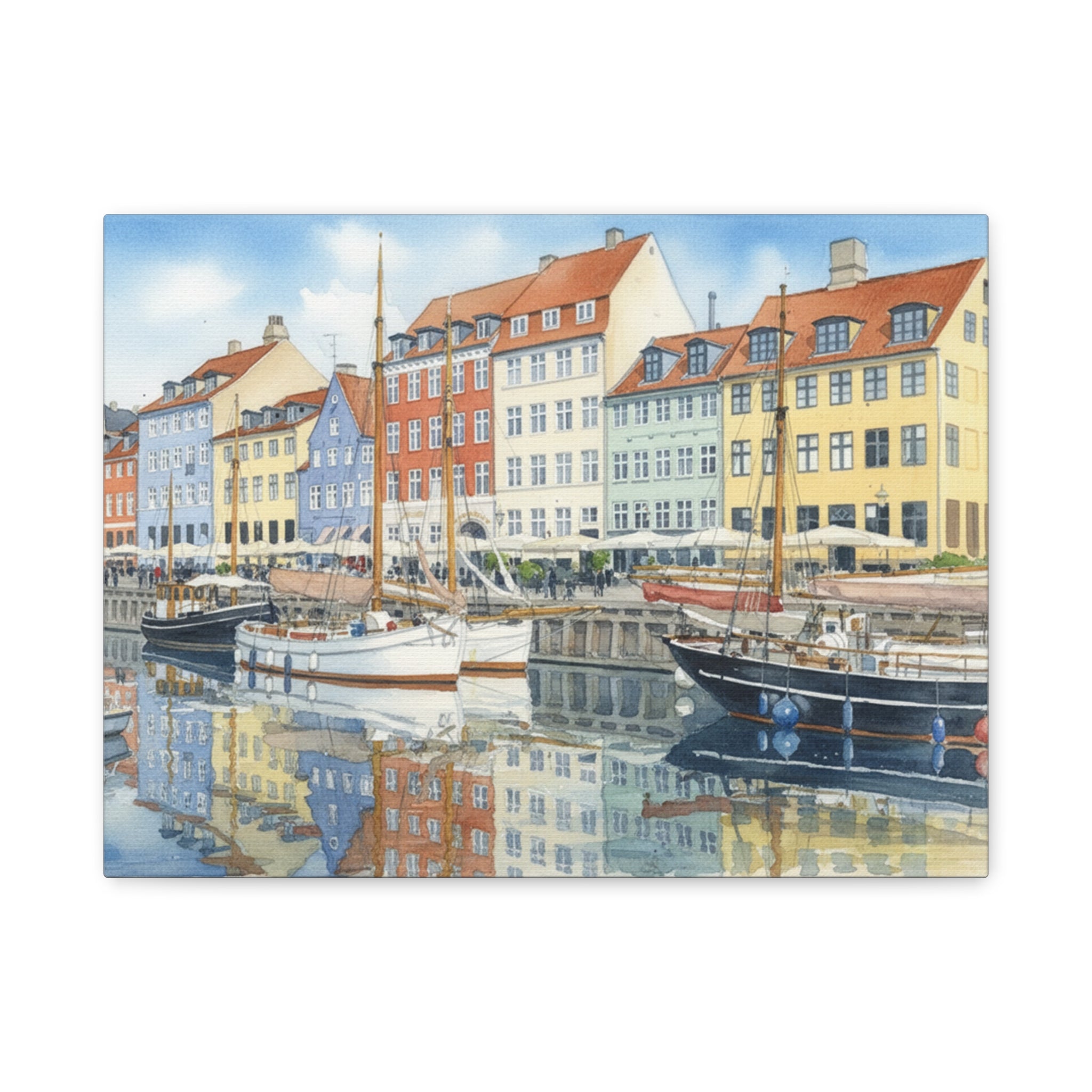 Nyhavn Harbor Canvas Print — Colorful Copenhagen Waterfront Wall Art