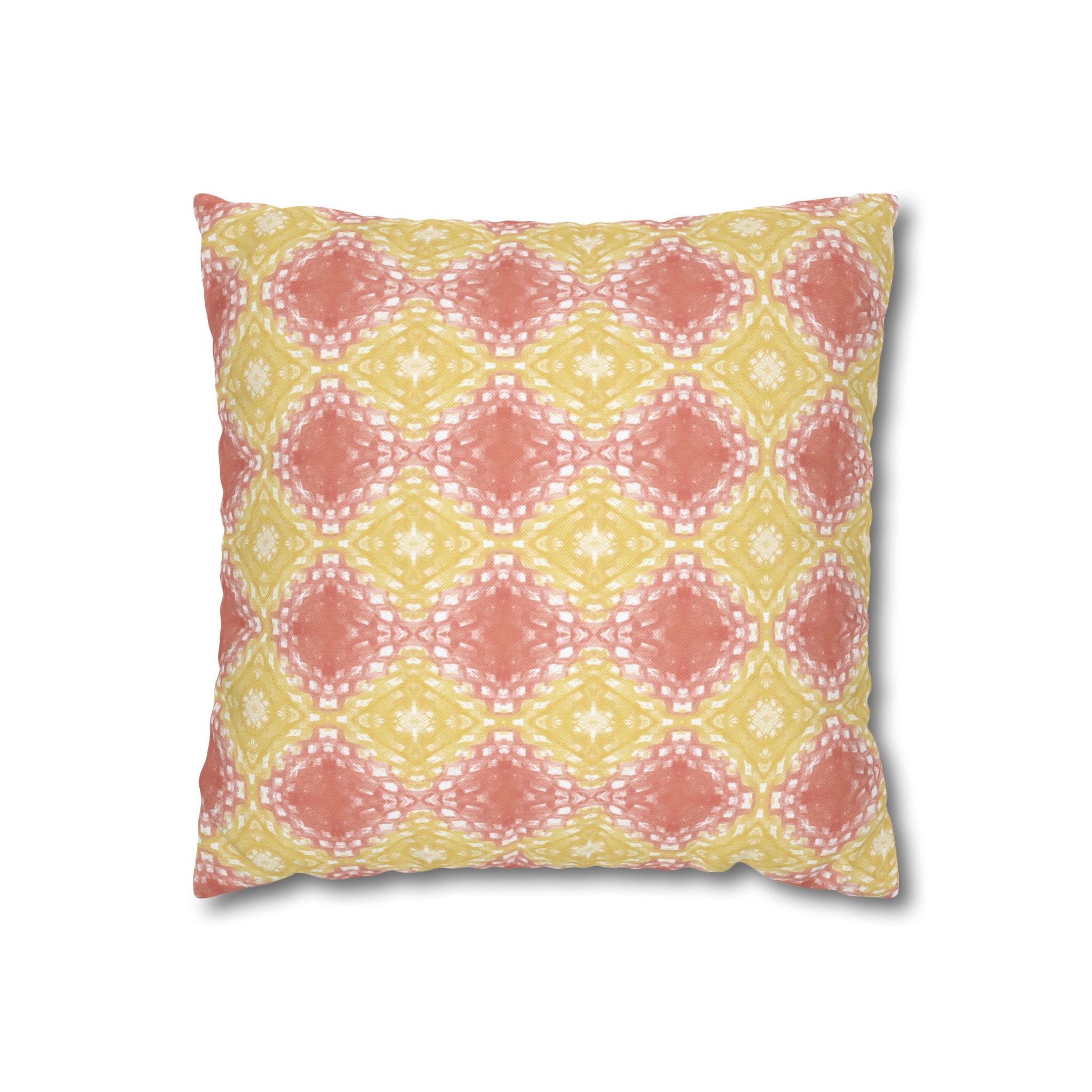 Pastel Boho Diamond Pattern THROW PILLOW COVER — Spun Polyester Decorative Cushion Cover
