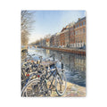 Amsterdam Canal & Bicycles Stretched Canvas Wall Art