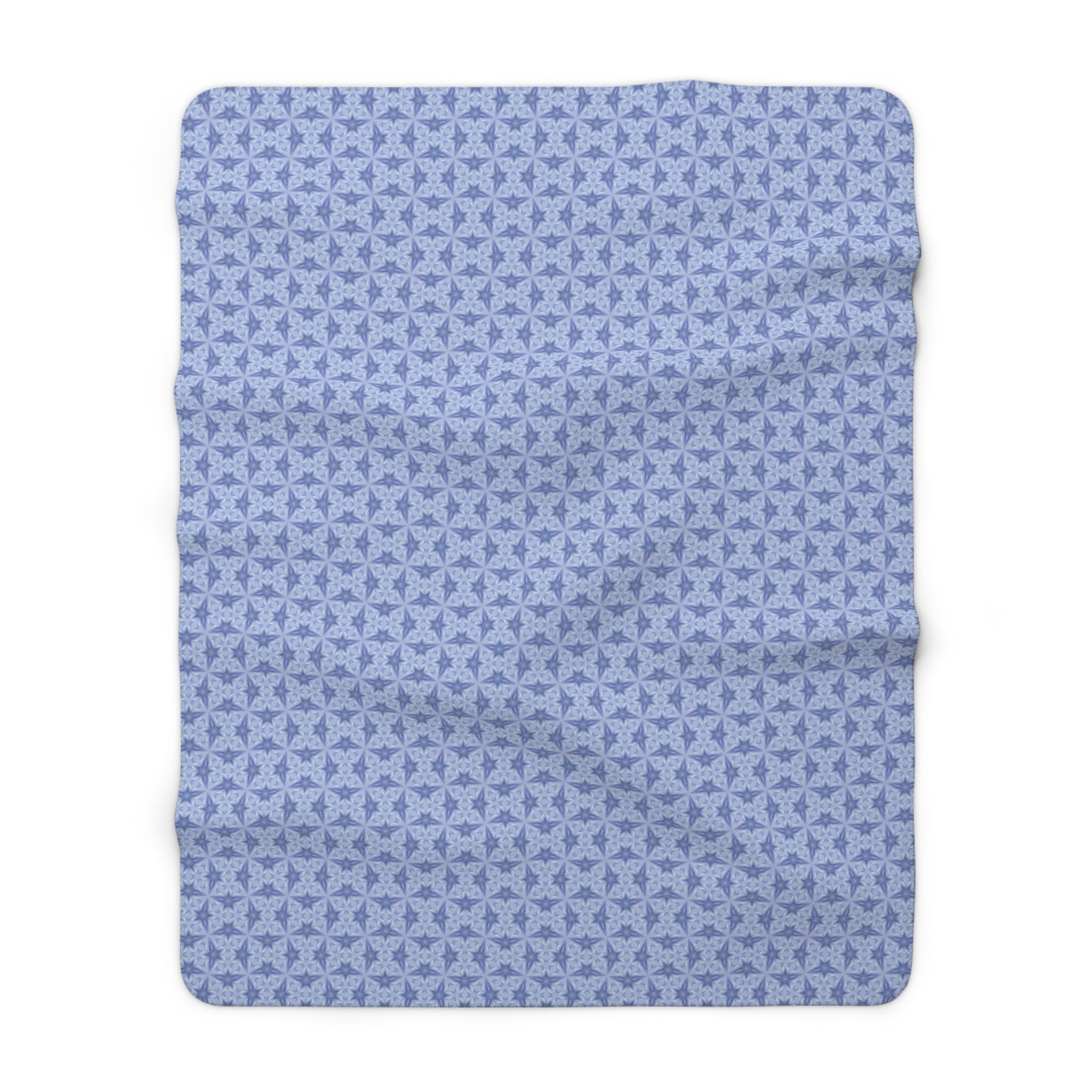 Blue Flower Decorative Sherpa Blanket – Cozy Fleece Throw