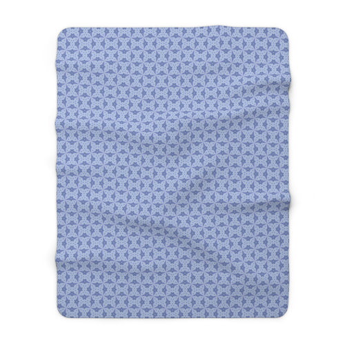 Blue Flower Decorative Sherpa Blanket – Cozy Fleece Throw