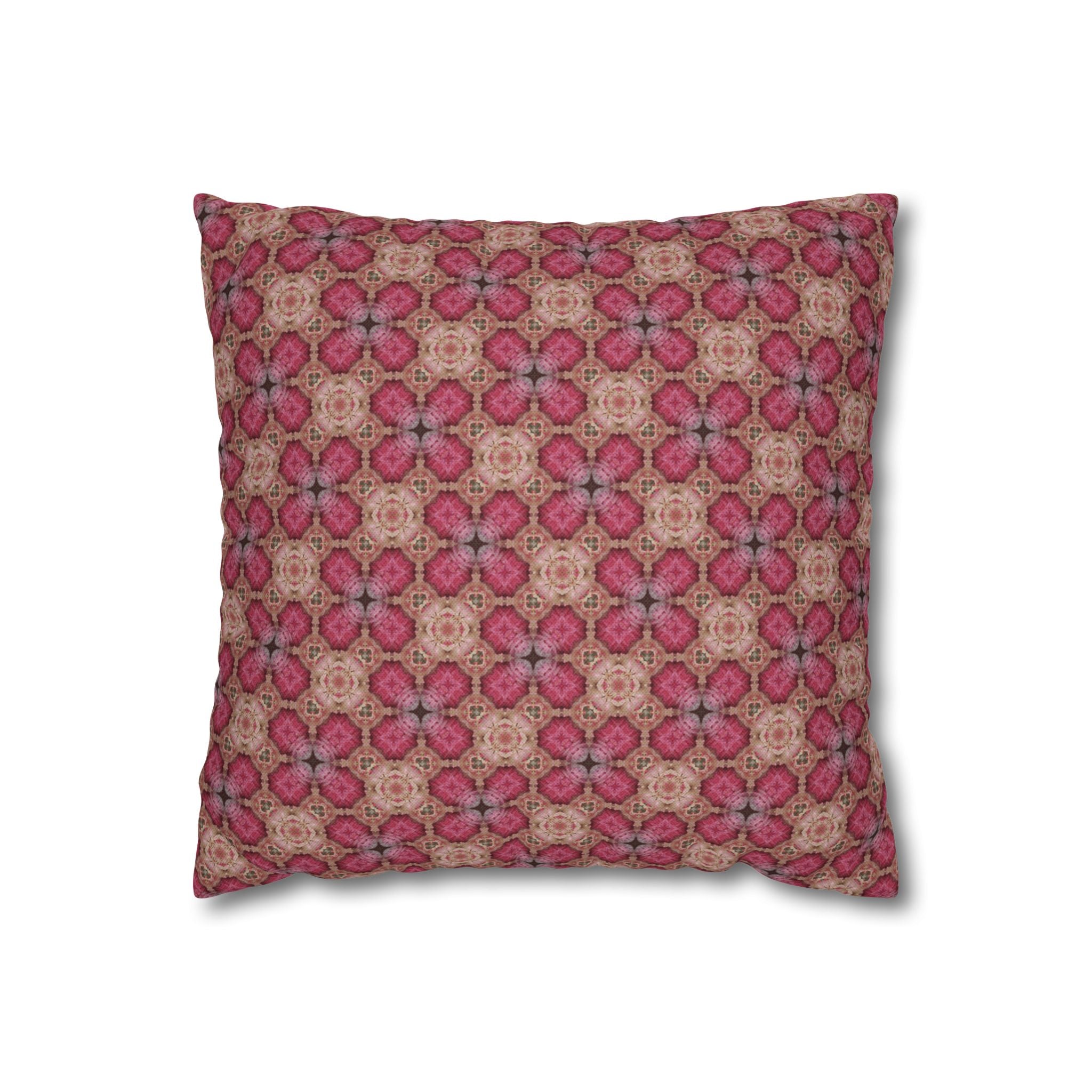 Mosaic Rose Decorative THROW PILLOW COVER — Boho Patterned Throw Pillow Cover