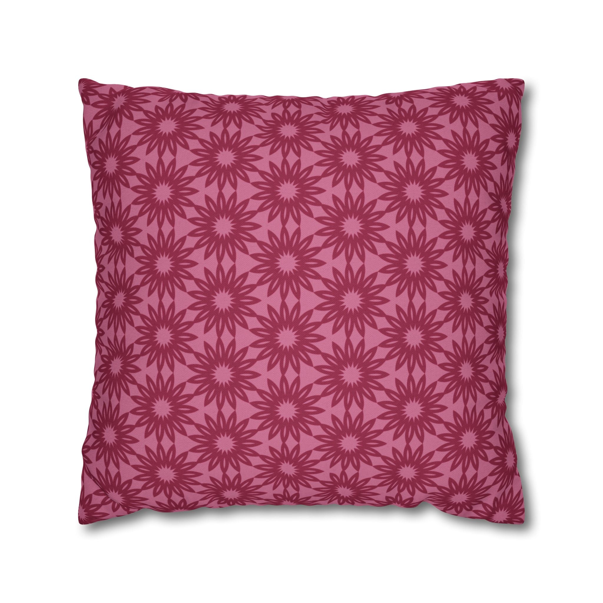 Berry Pink Floral THROW PILLOW COVER — Decorative Square Throw Pillow Cover