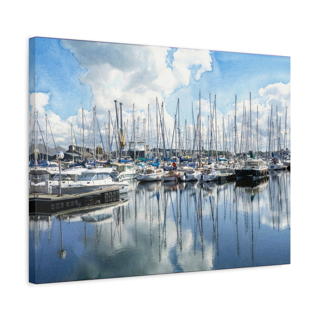 Marina Reflections Matte Canvas Print