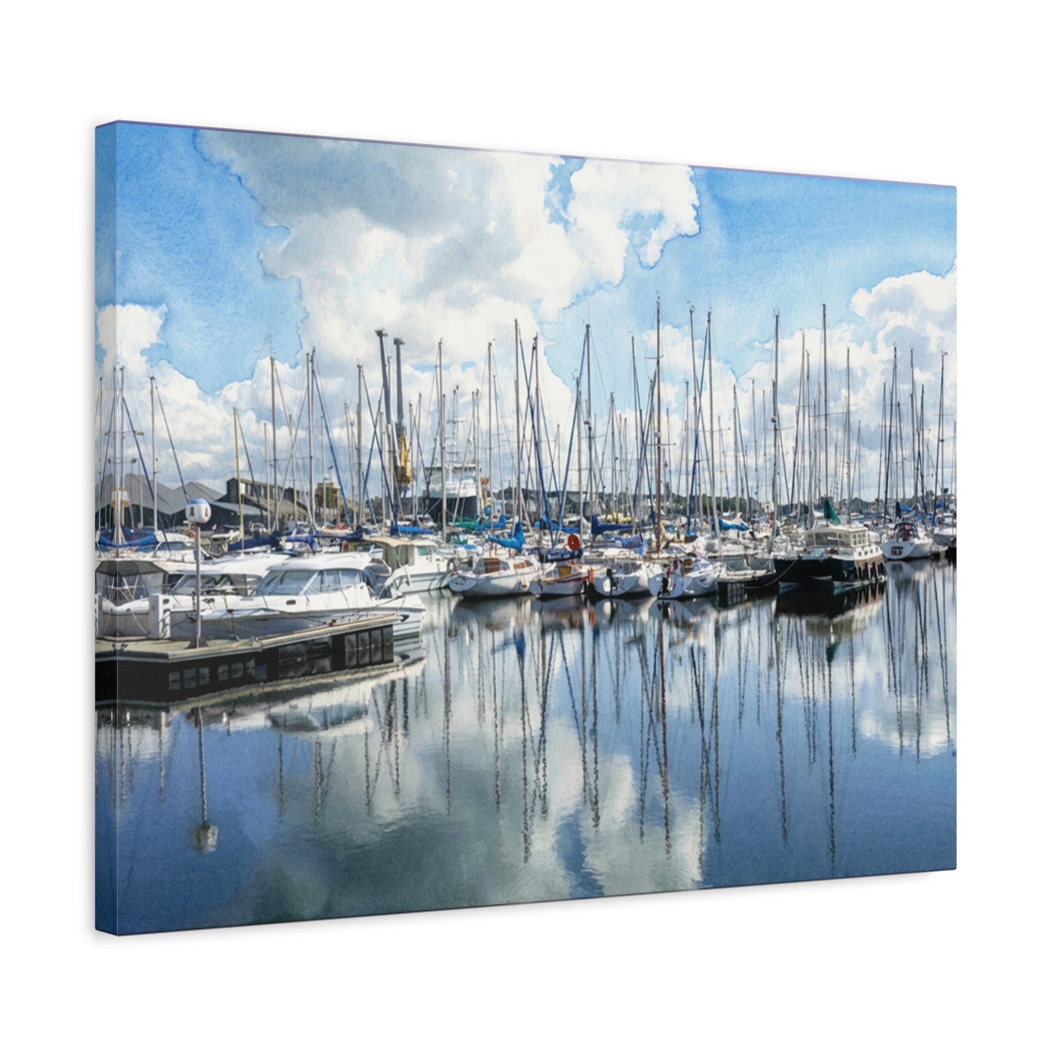 Marina Reflections Matte Canvas Print