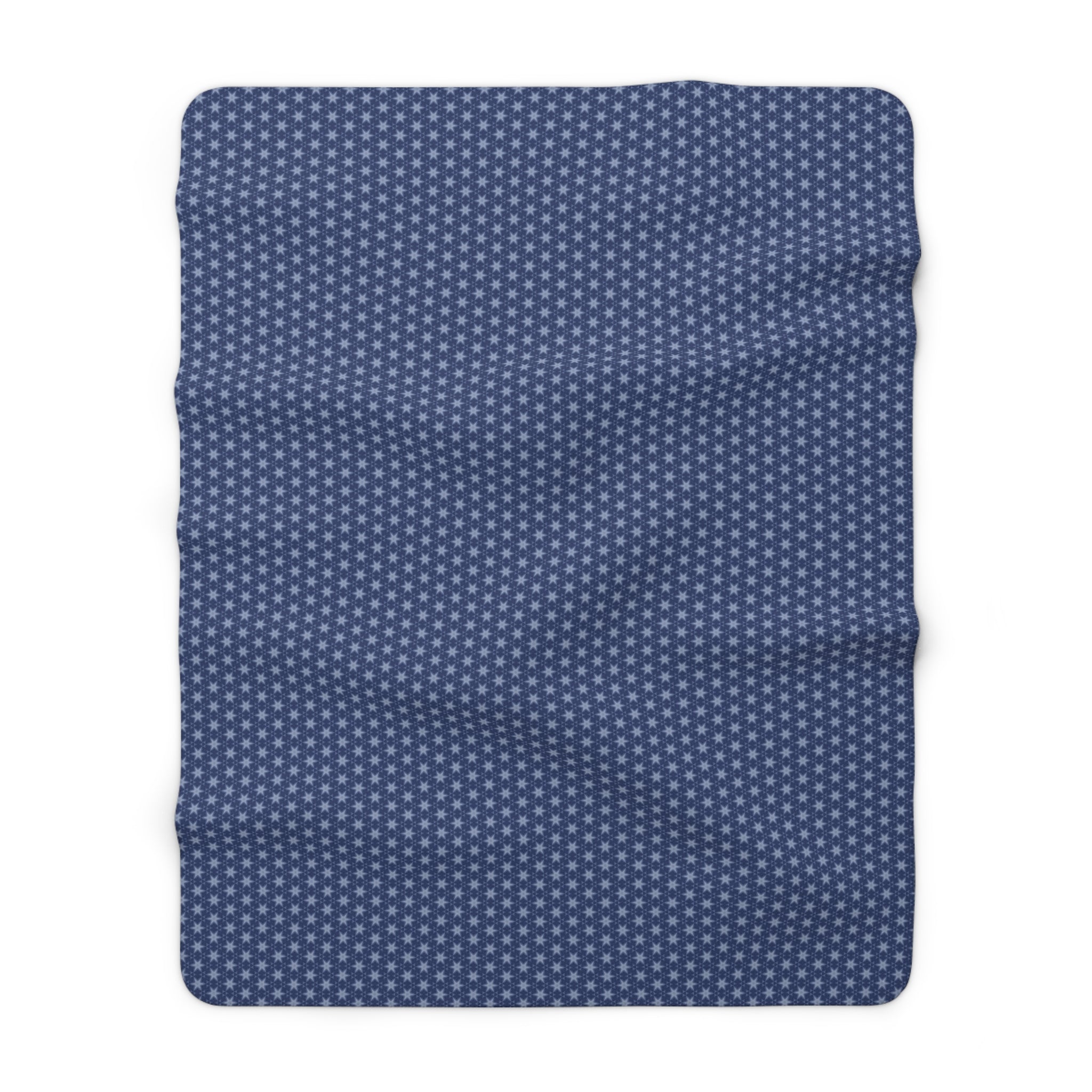 Patriotic July 4th Blue Stars Sherpa Fleece Blanket