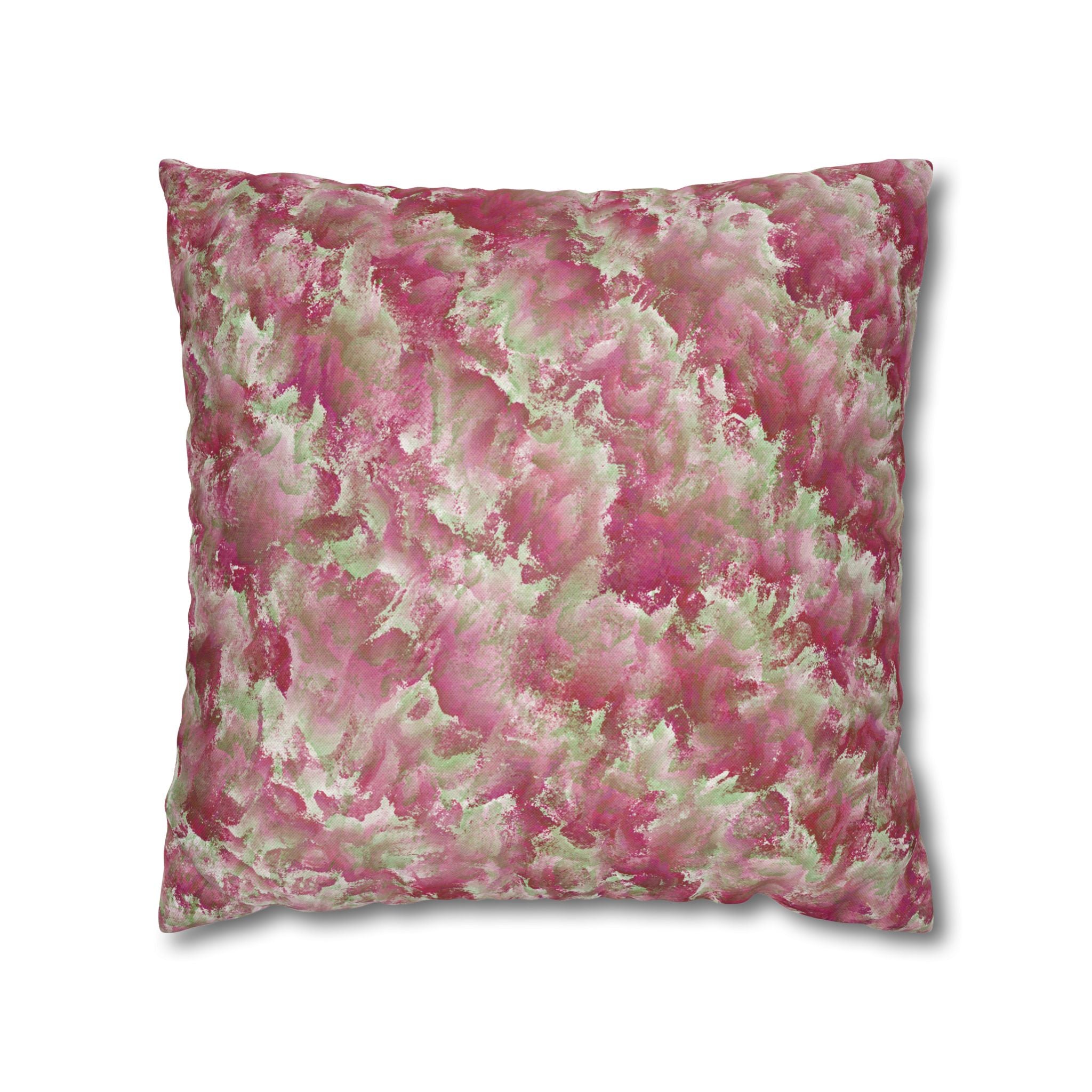 Pink Watercolor Floral THROW PILLOW COVER — Soft Botanical Decorative Pillow Cover