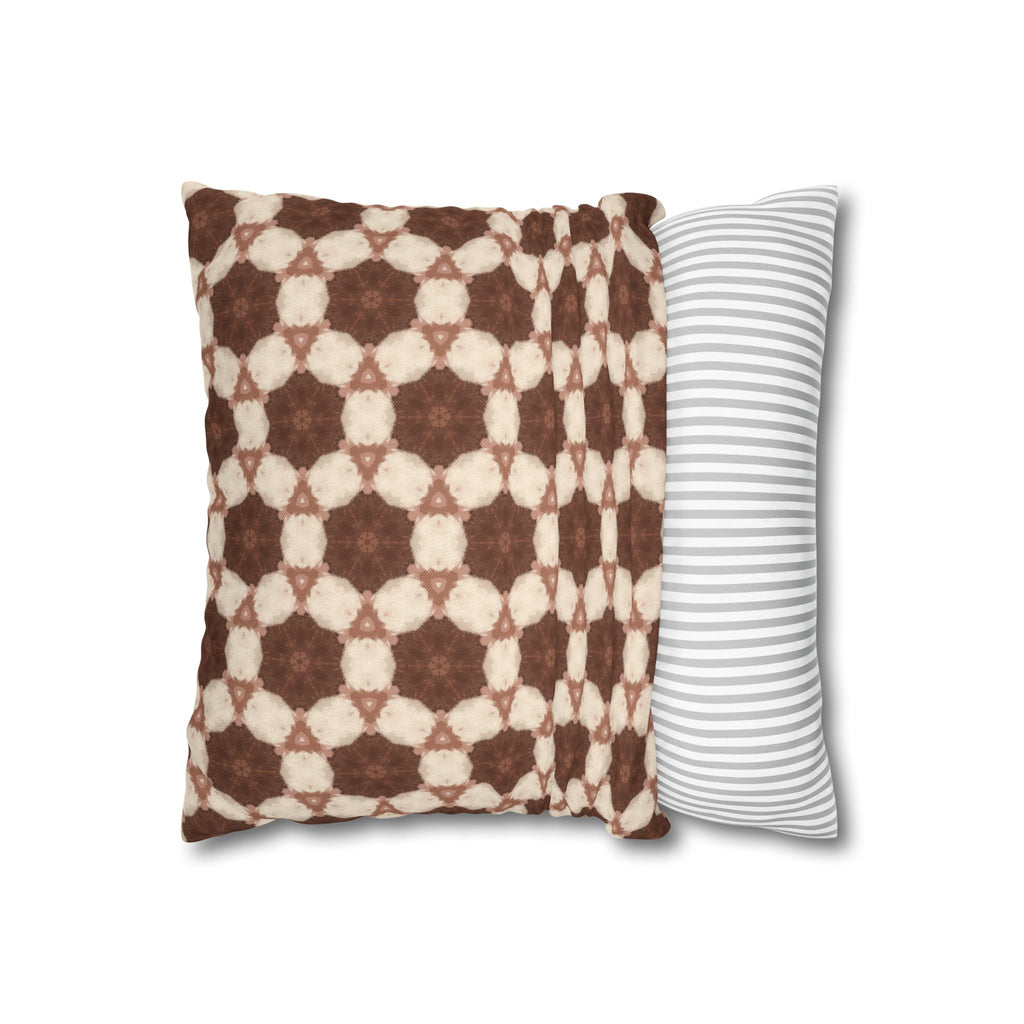 Cream and Brown Geometric THROW PILLOW COVER– Vintage Moroccan Pattern