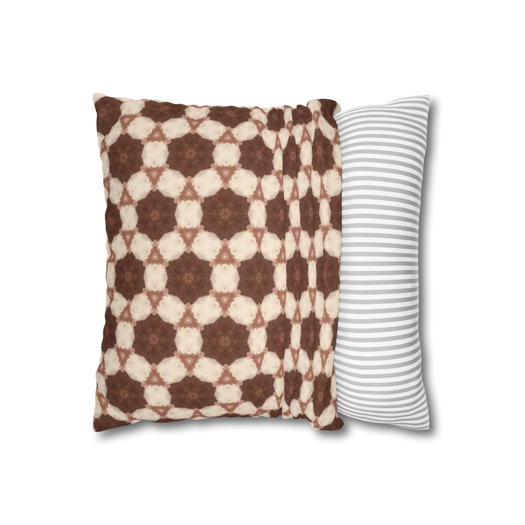 Cream and Brown Geometric THROW PILLOW COVER– Vintage Moroccan Pattern