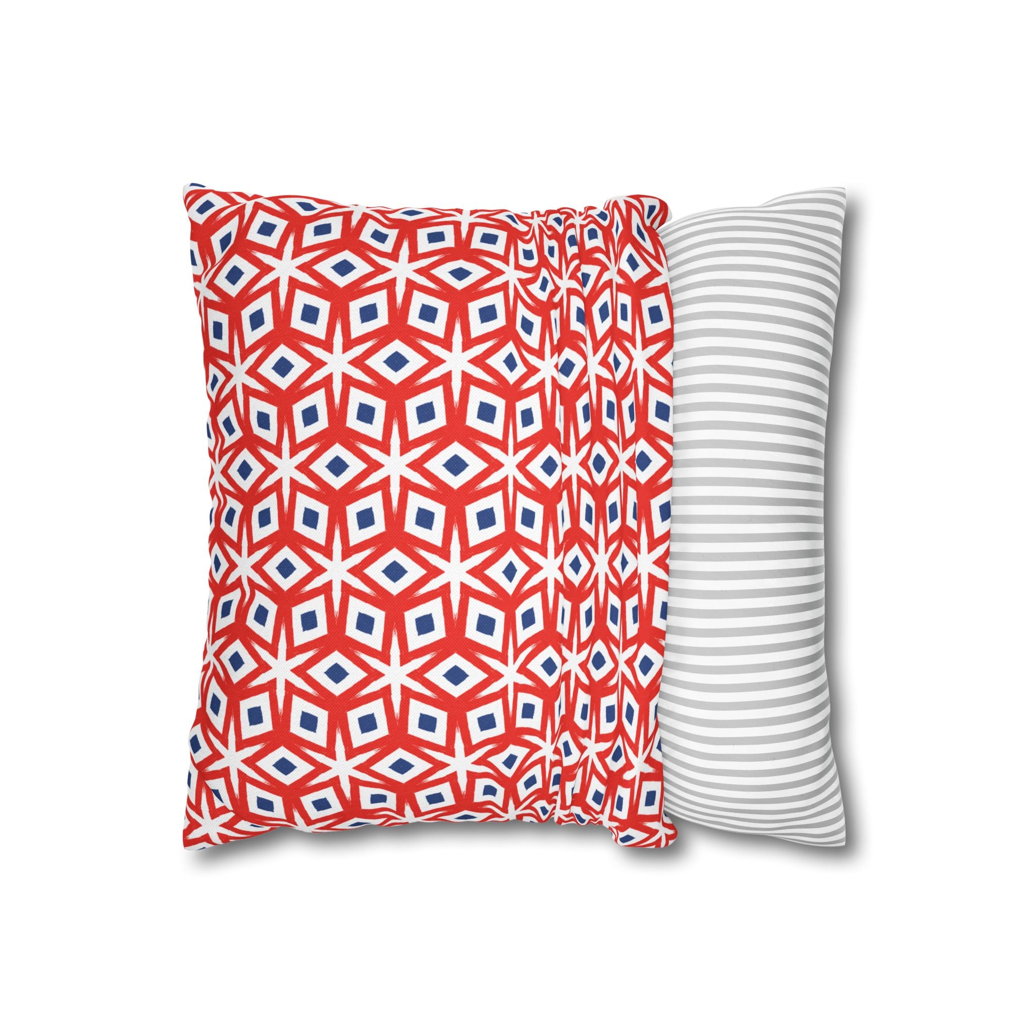 July 4th Fun THROW PILLOW COVER — Patriotic Spun Polyester Pillow Cover