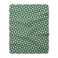 Green Retro Floral Sherpa Fleece Blanket – Cozy St. Patrick’s Day & Spring Throw