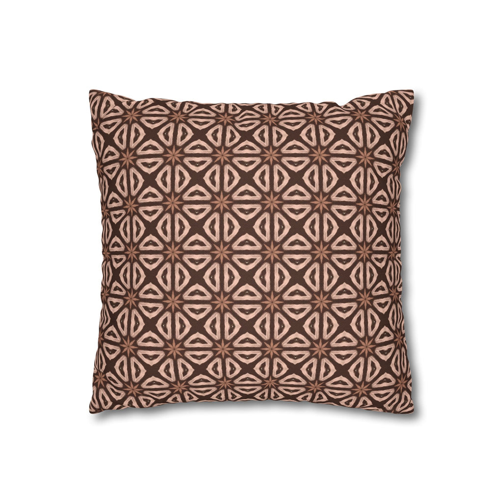 Chocolate Brown Floral Pattern THROW PILLOW COVER — Decorative Square Throw Pillow Cover