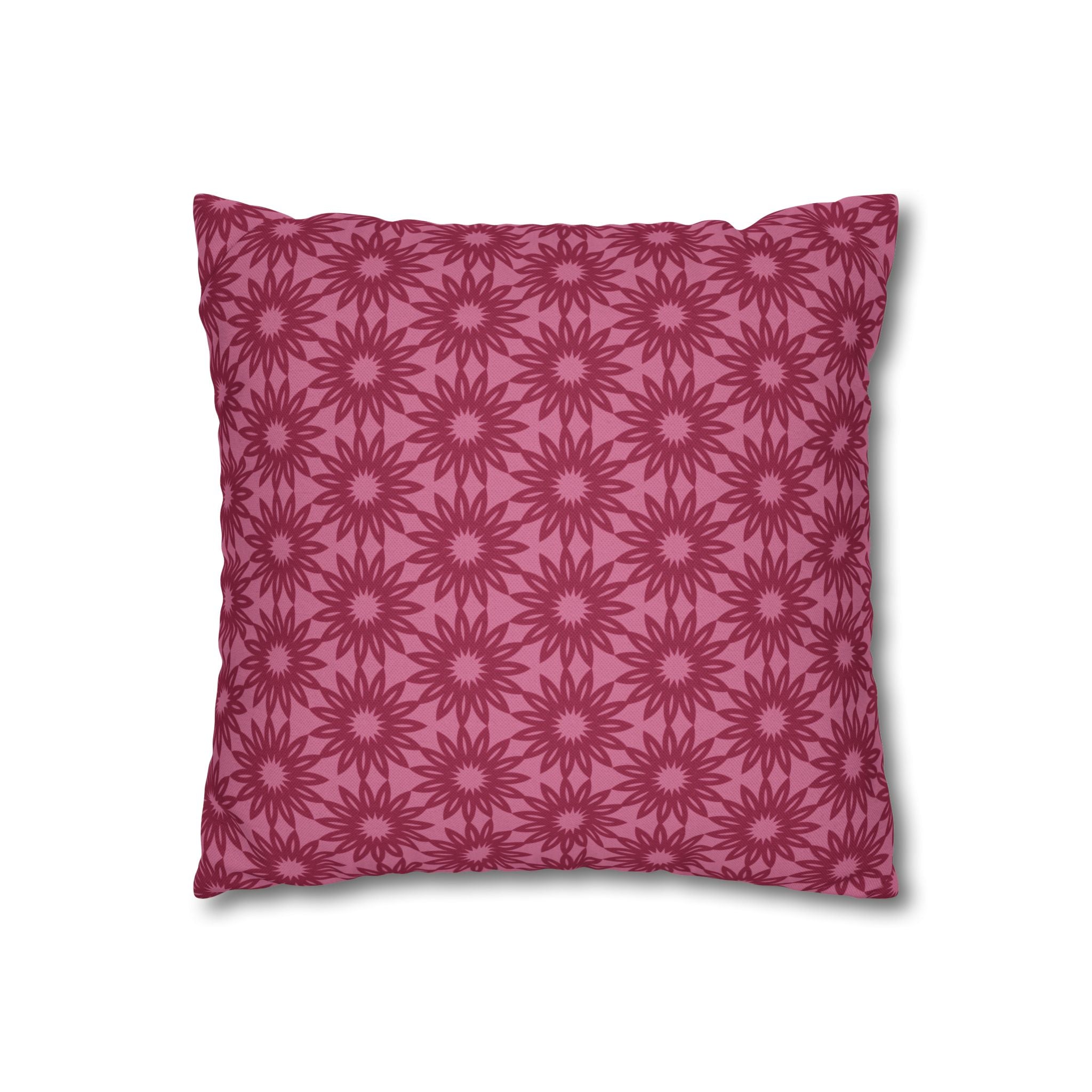 Berry Pink Floral THROW PILLOW COVER — Decorative Square Throw Pillow Cover