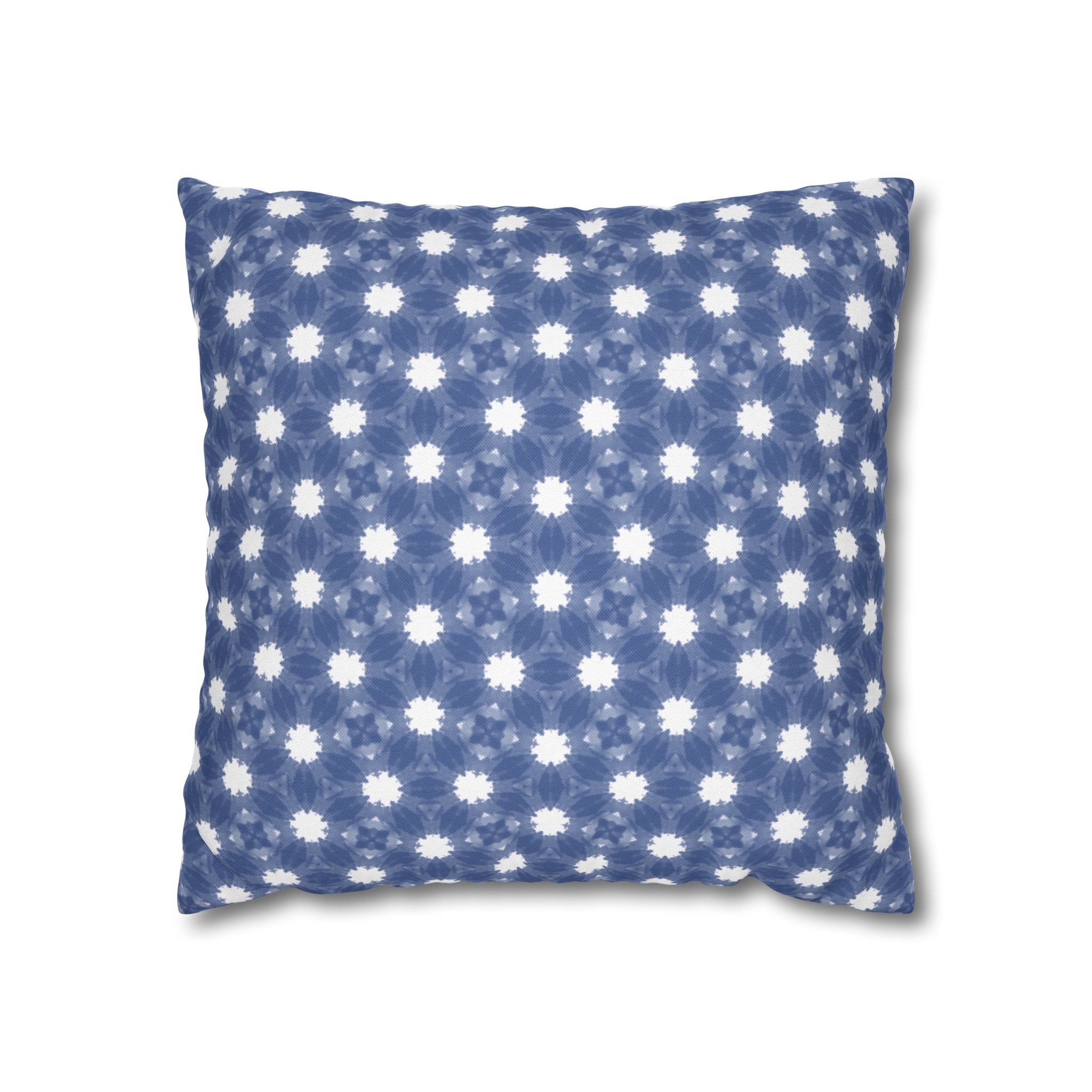 Blue and white Floral Pattern THROW PILLOW COVER — Square Decorative Throw Pillow Cover