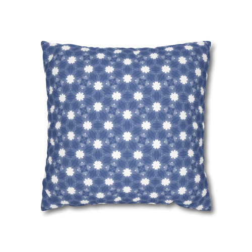 Blue and white Floral Pattern THROW PILLOW COVER — Square Decorative Throw Pillow Cover