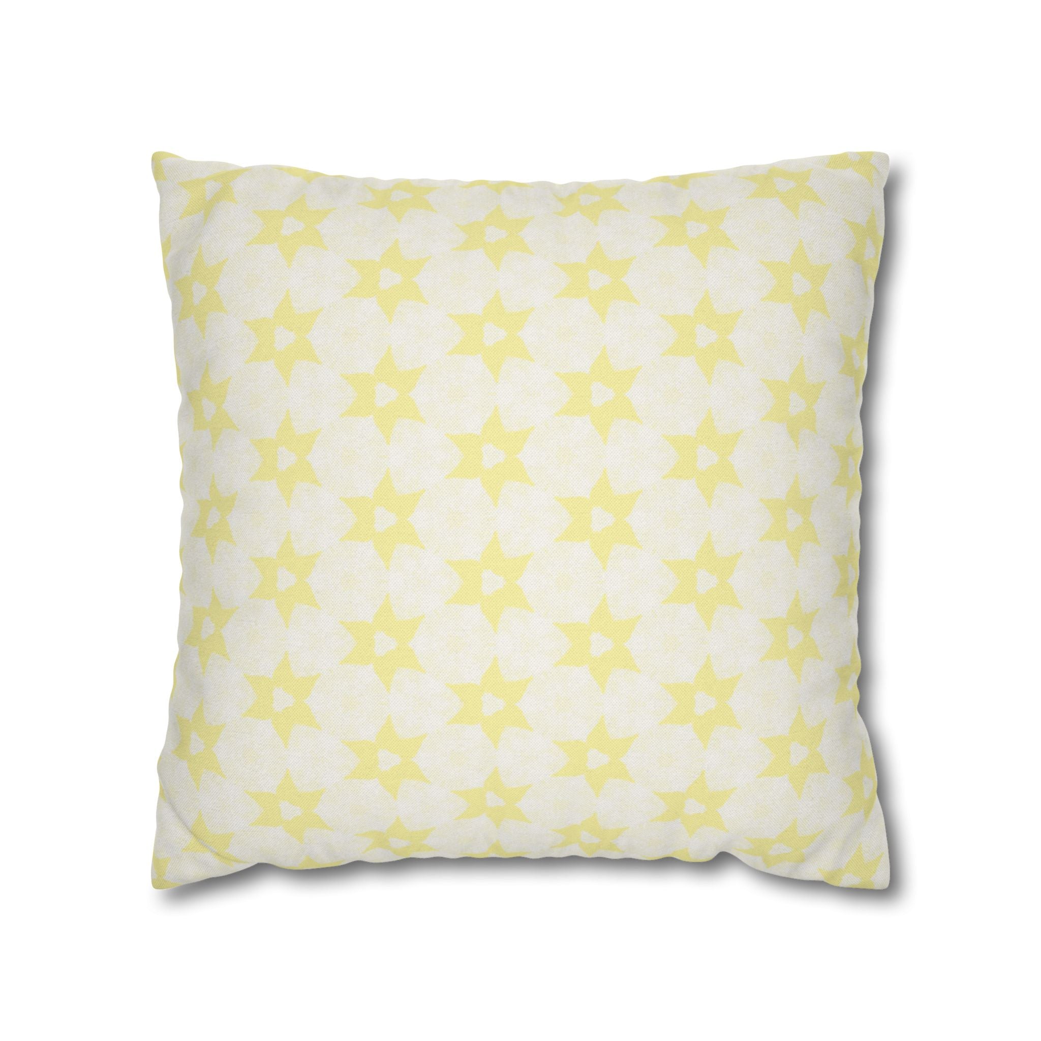Cream Floral Star THROW PILLOW COVER — Soft Spun Polyester Square Pillowcase