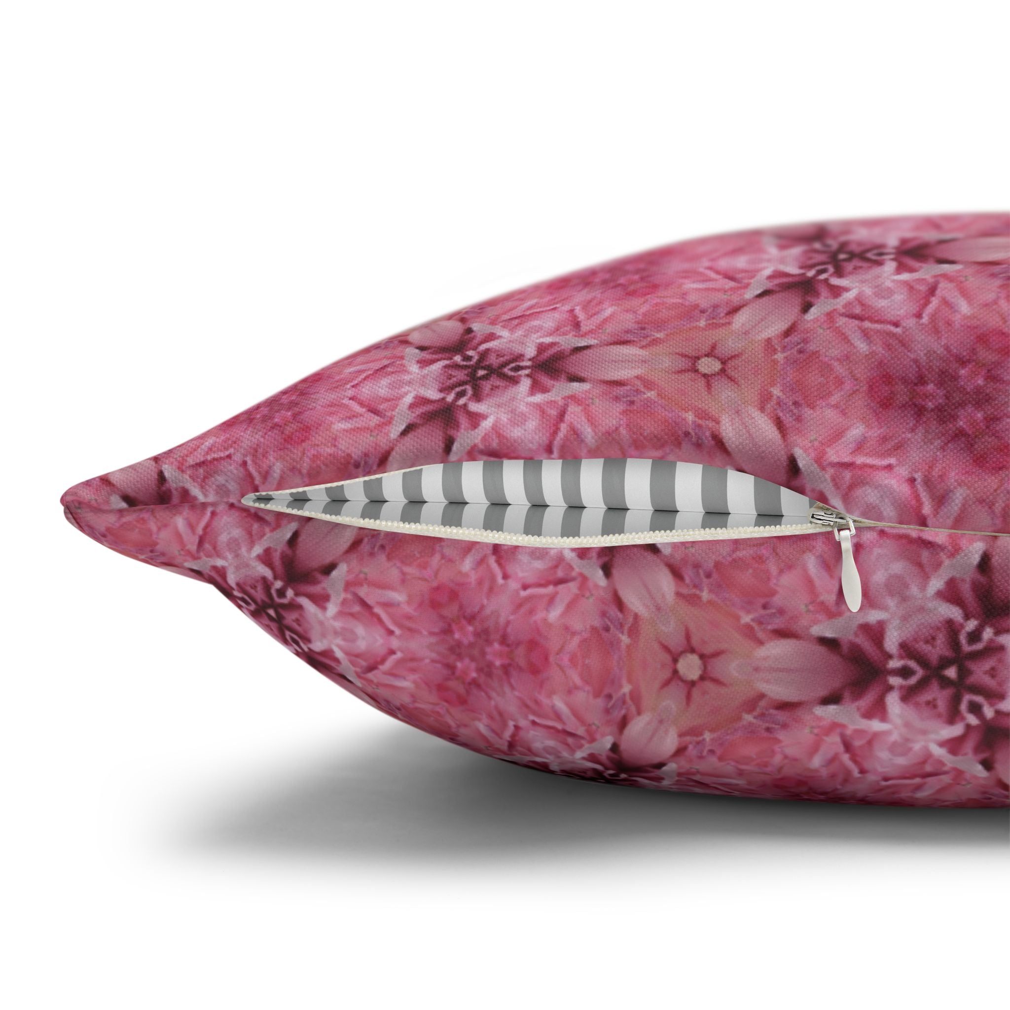Pink Kaleidoscope THROW PILLOW COVER — Spun Polyester Square Pillow