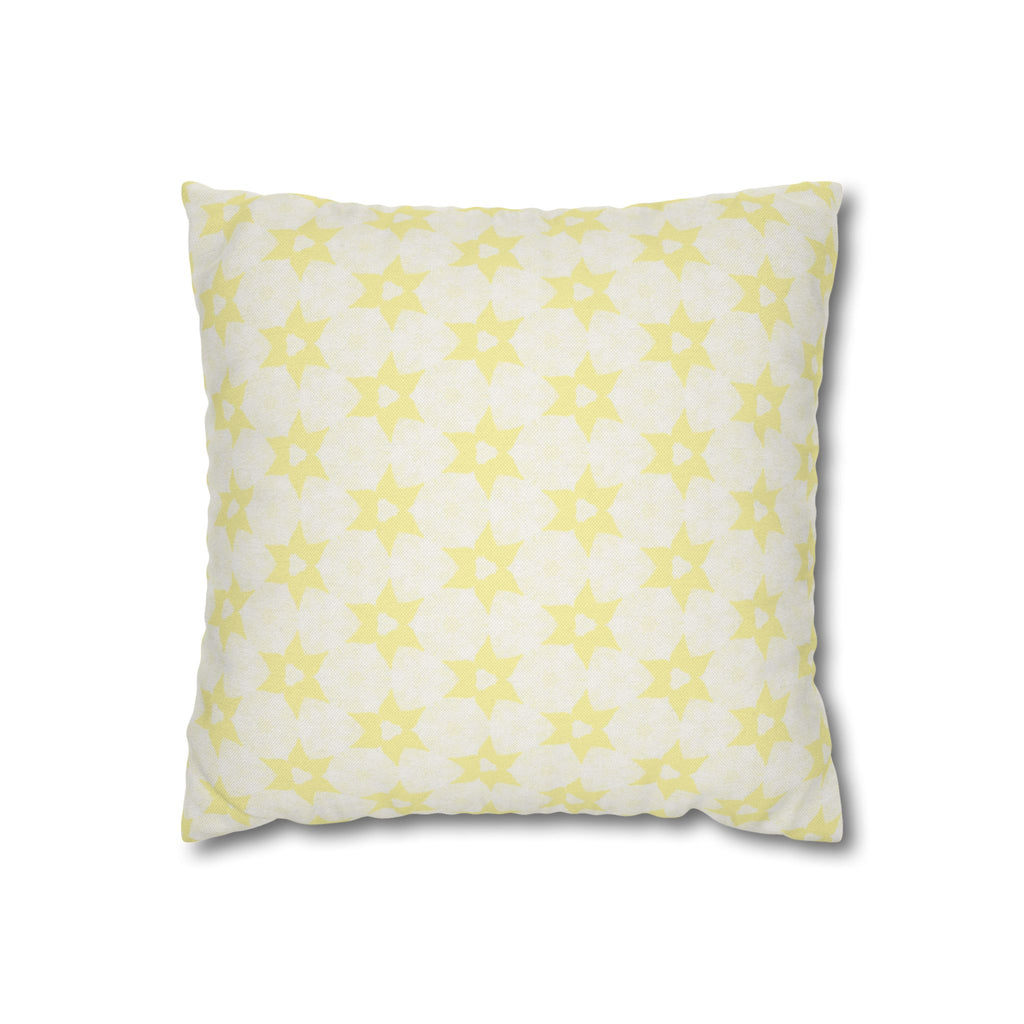 Cream Floral Star THROW PILLOW COVER — Soft Spun Polyester Square Pillowcase