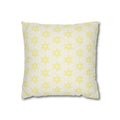 Cream Floral Star THROW PILLOW COVER — Soft Spun Polyester Square Pillowcase